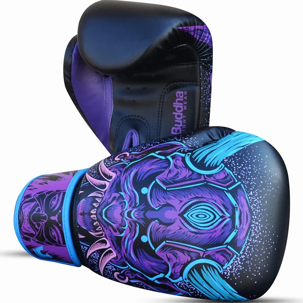 BUDDHA FIGHT WEAR Guantoni da boxe Fantasy Luzbel Muay Thai Kick Boxing Pelle sintetica