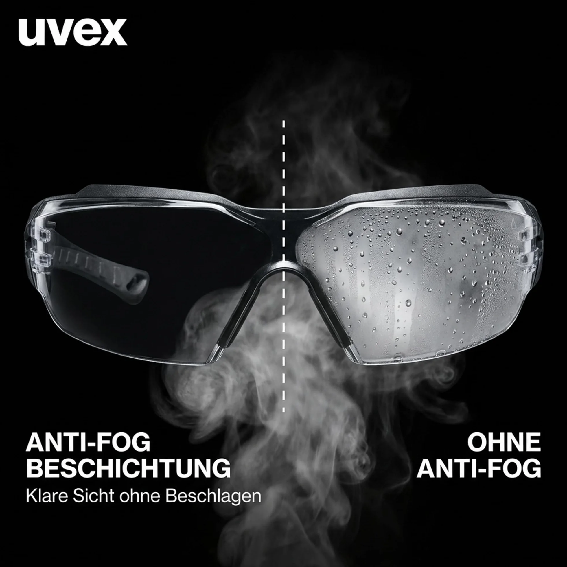 Uvex pheos Cx2 Occhiali tattici per tiro sportivo anti-appannamento antigraffio telaio Soft Seal lenti incolore STANAG 2920/4296