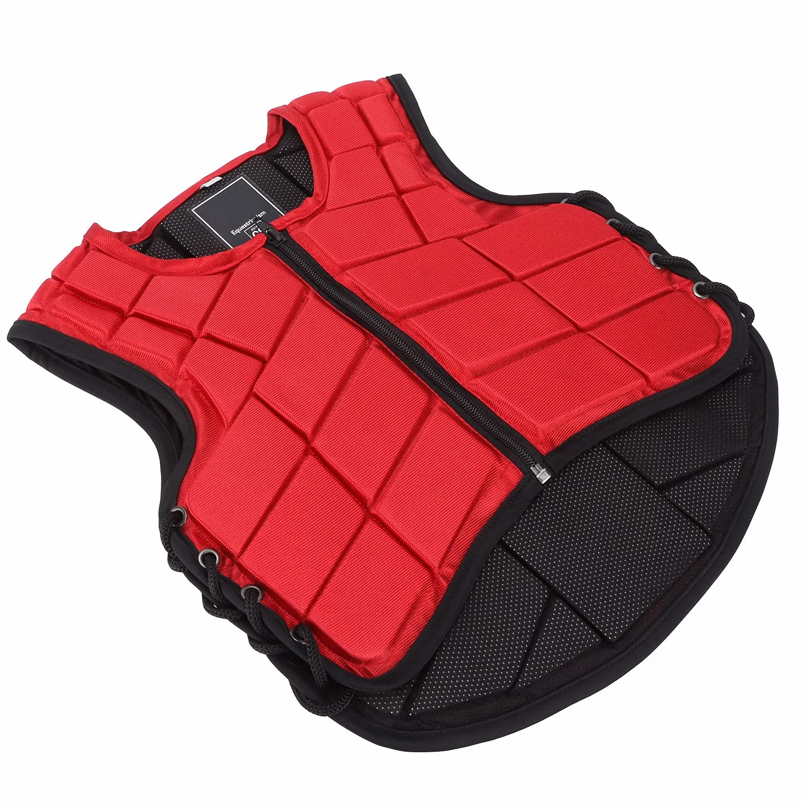 RiToEasysports Gilet Equestre per Bambini, Gilet Equestre di Sicurezza per Equitazione Gilet Protettivo per Corpo Equestre Imbottito in Schiuma con Design Laterale Regolabile Rosso per Bambini