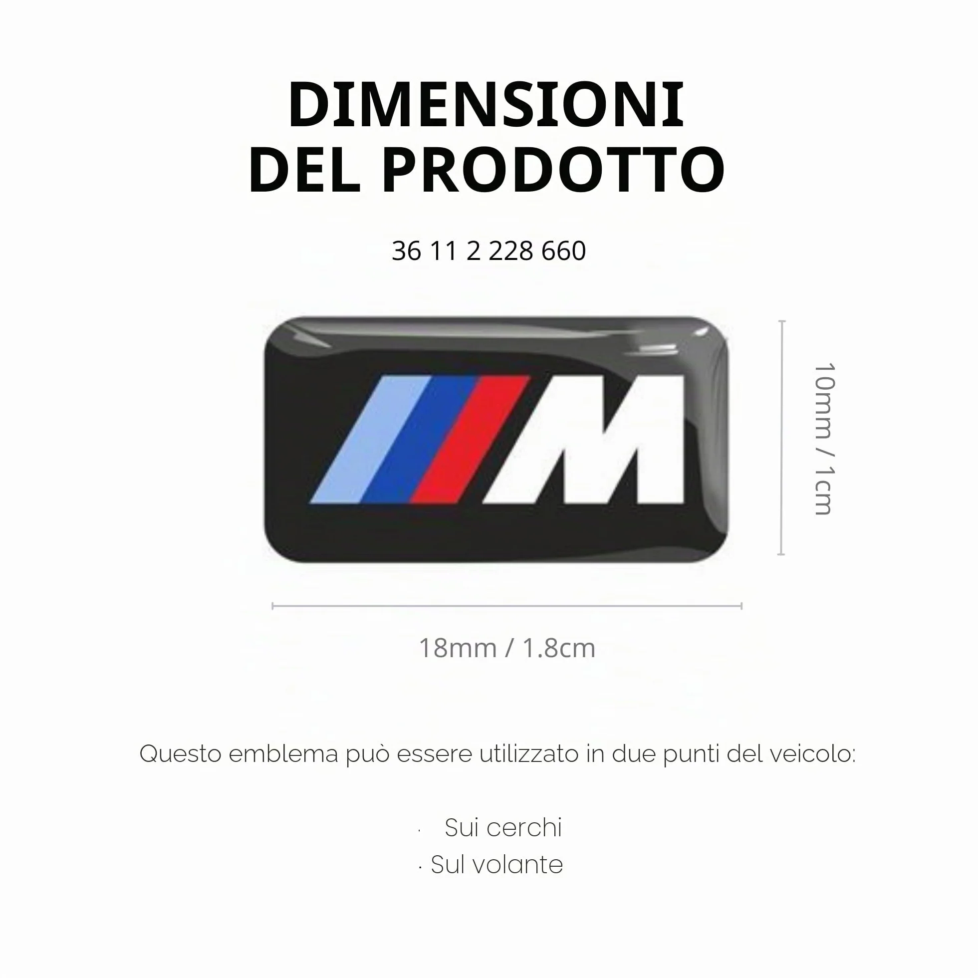 BMW Stemma Originale Serie M 36112228660 Multicolore