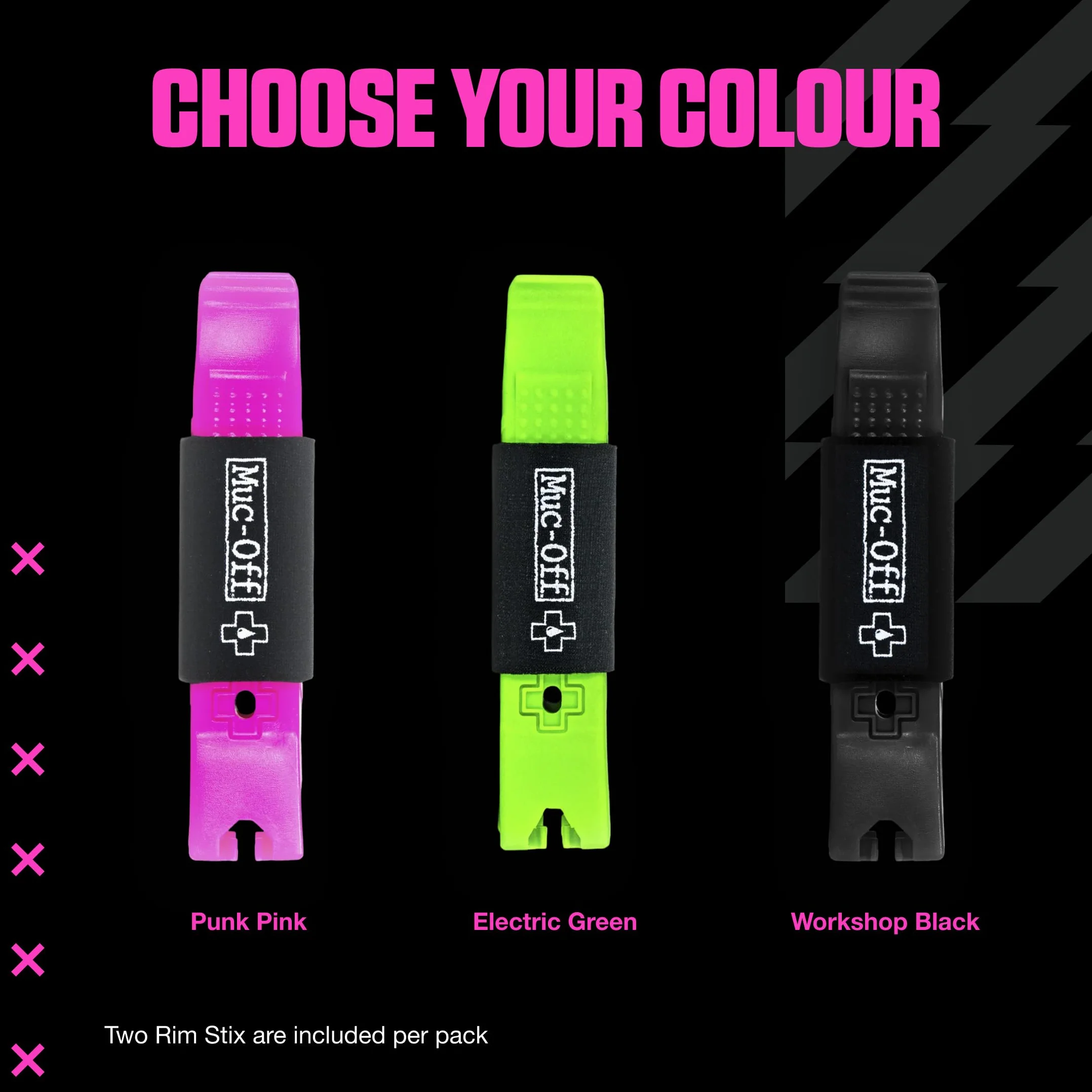 Muc-Off Rim Stix Verde Coppia di Leve Smontagomme per Bici Ergonomiche in Plastica
