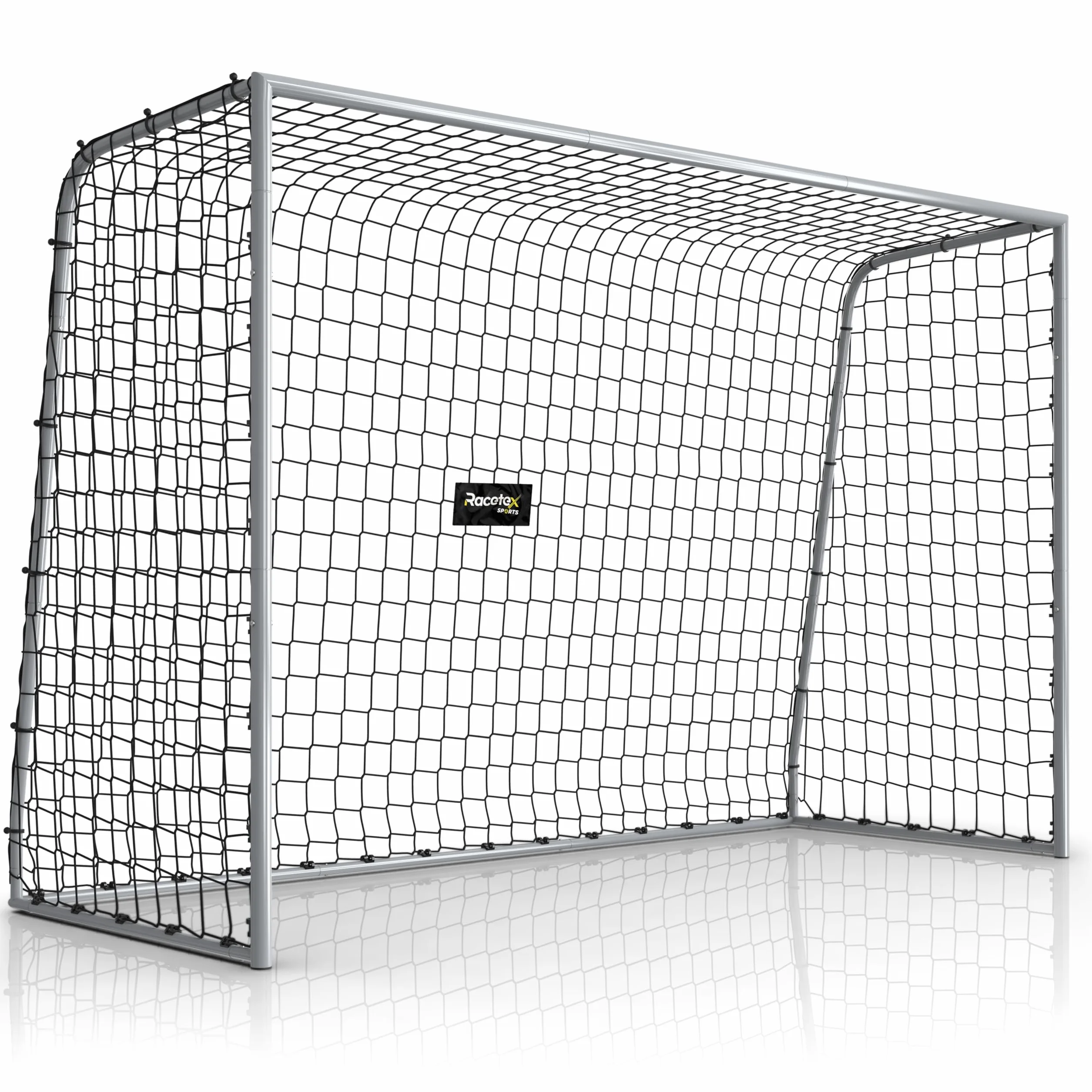 Racetex Porta da calcio per giardino e bambini resistente alle intemperie robusto telaio in metallo ancoraggi a terra