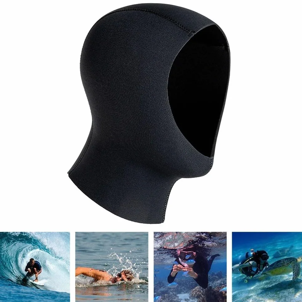 Cappuccio in Neoprene 3 mm 5 mm per Immersioni Subacquee Snorkeling Surf Nuoto L/XL Nero