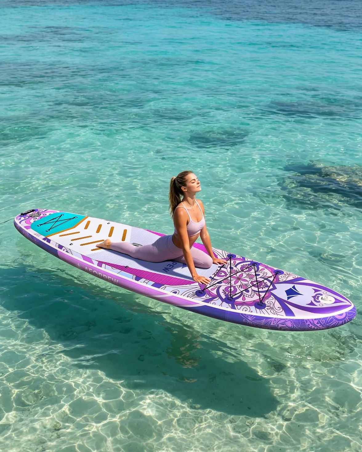 Tavola da paddle gonfiabile 86 cm SUP per donna con pagaia e zaino 100 l