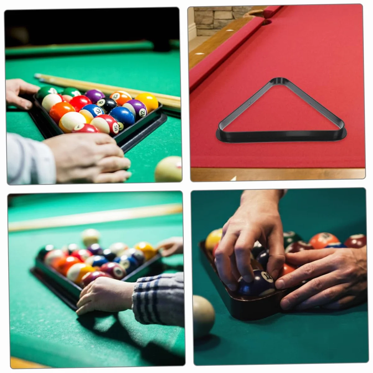 Triangolo per Palline da Biliardo in Plastica Nera Organizer Robusto per Tavolo da Biliardo