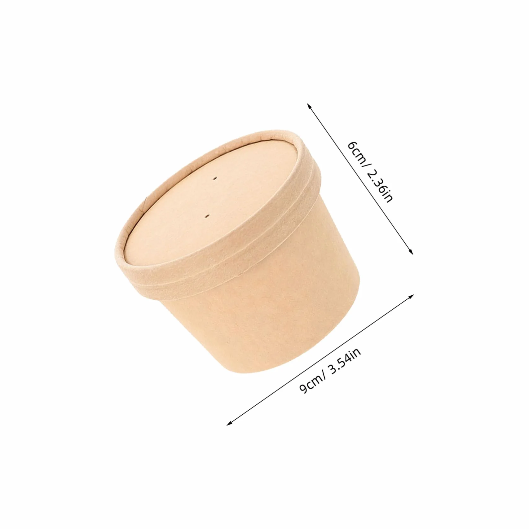 Coppette di Carta per Dessert con Coperchio in Carta Kraft Usa e Getta 10 set