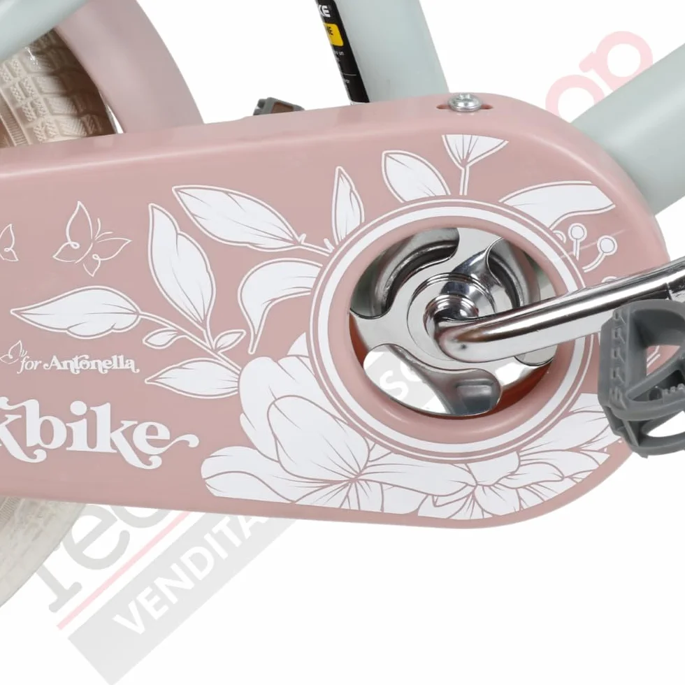 Bicicletta Bambina Vintage Magik Bike Antonella con Cestino e Rotelle Rimovibili, Telaio Acciaio, Sella Regolabile