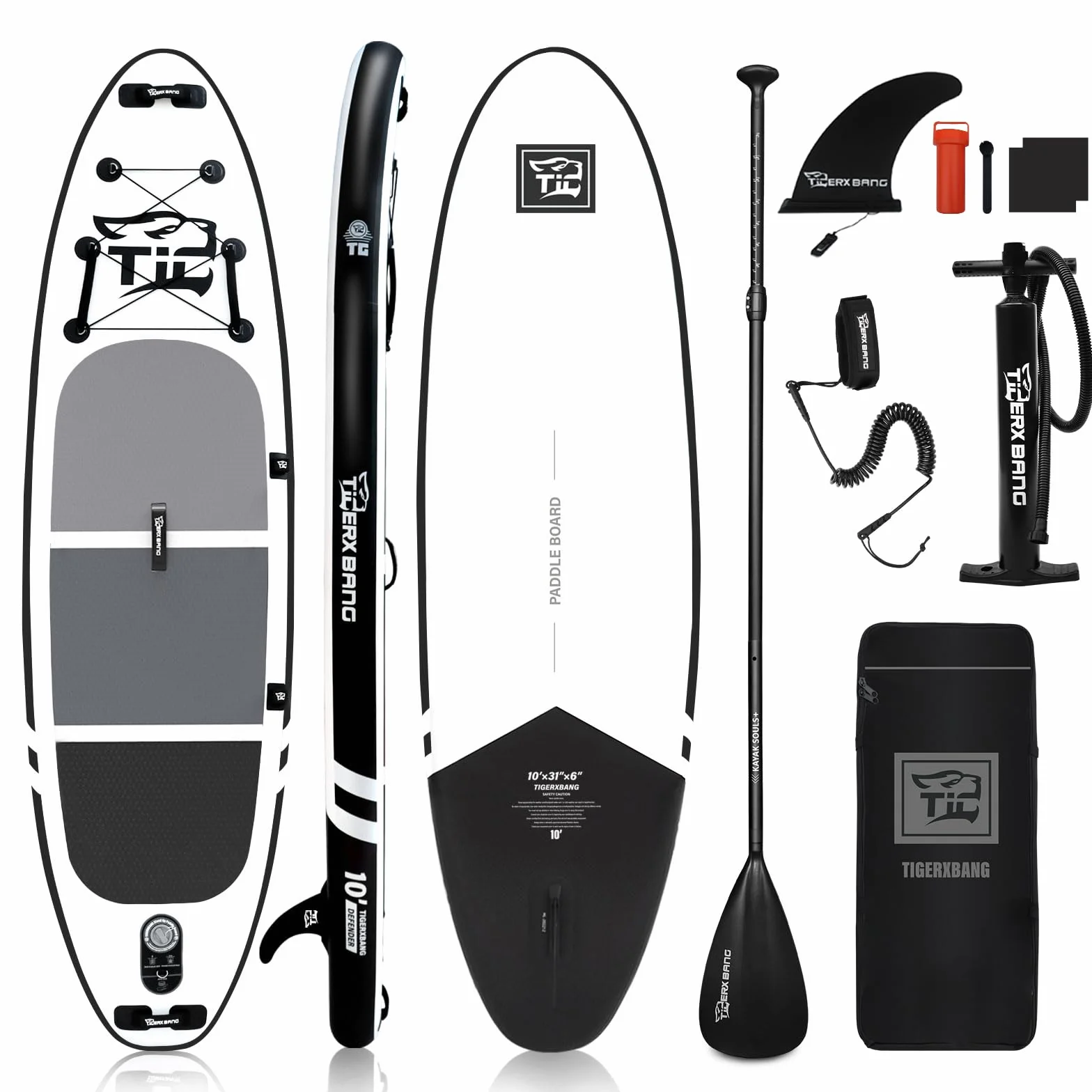 TIGERXBANG Stand Up Paddle Boards 10'6'' x 32'' x 6''丨10' x 31'' x 6'' with Premium SUP Board Accessories, Inflatable Paddle Boards for Adults/Kids Stand Up PaddleBoarding