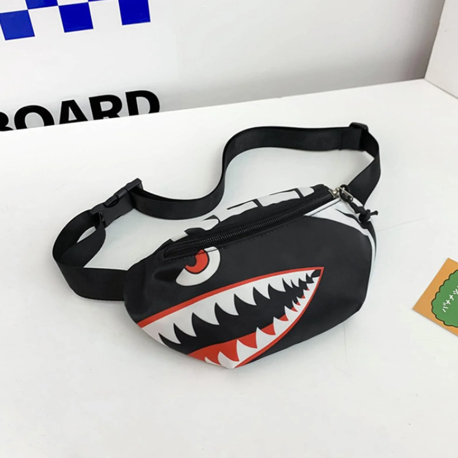 Marsupio per Bambini a Forma di Cartone Animato in Nylon Nero per Corsa Escursionismo Viaggi