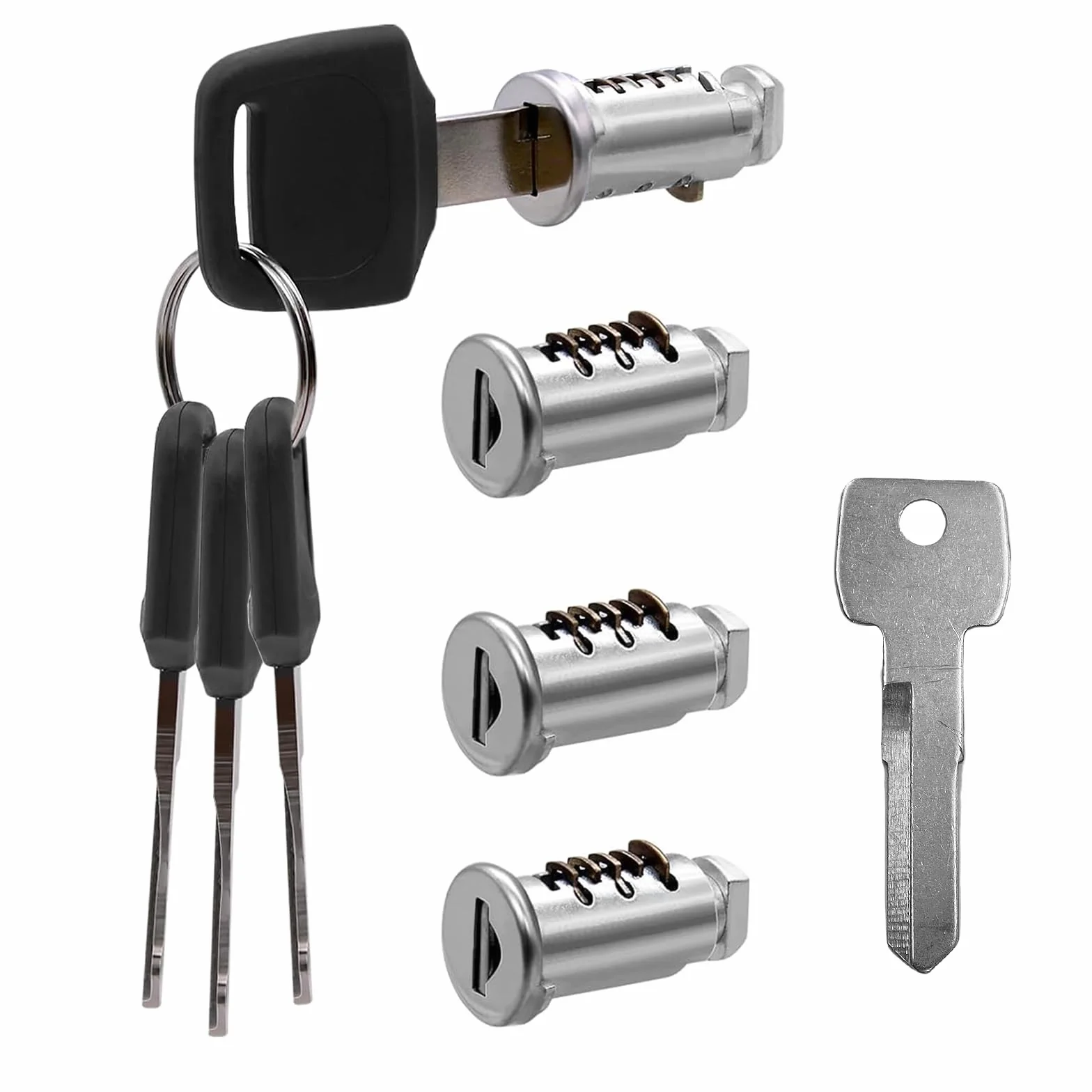 4 Pezzi Nucleo di Serratura per Portapacchi Serrature e Chiavi for Portapacchi Cilindri di Blocco e 4 Chiavi 1 Chiave di montaggio Serratura Box Tetto Auto per Portabici Portapacchi Portasci