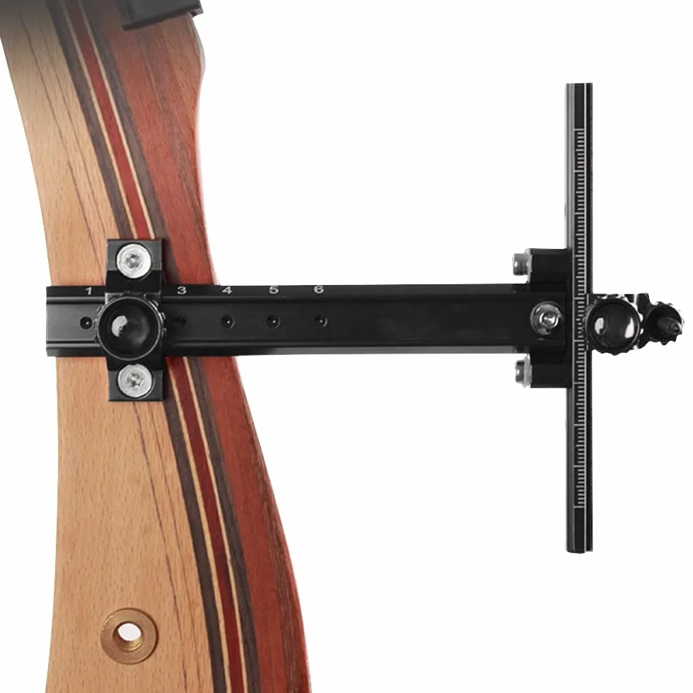 Visiera ad arco ricurvo 6 pollici a forma di T Bow Sight lega di alluminio regolazione rapida