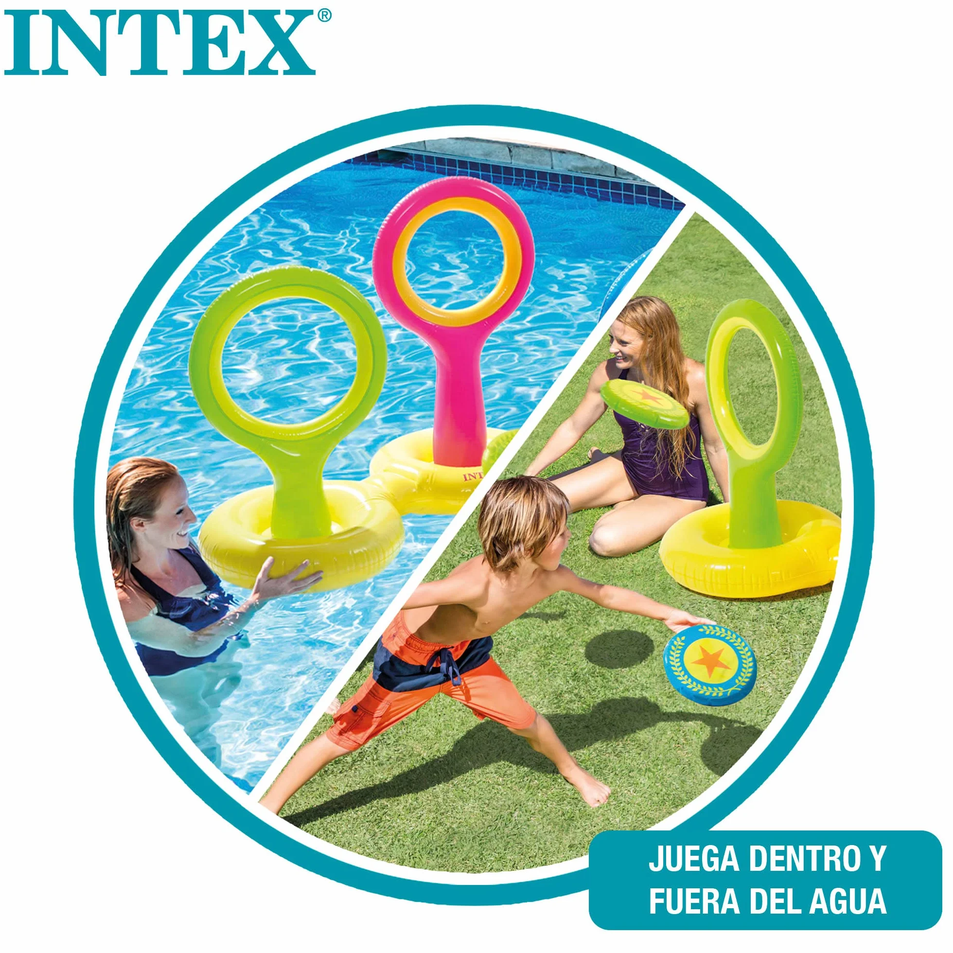Intex 57510NP Gioco Del Disco Gonfiabile Galleggiante Vinile Multicolore 178x102x104 cm