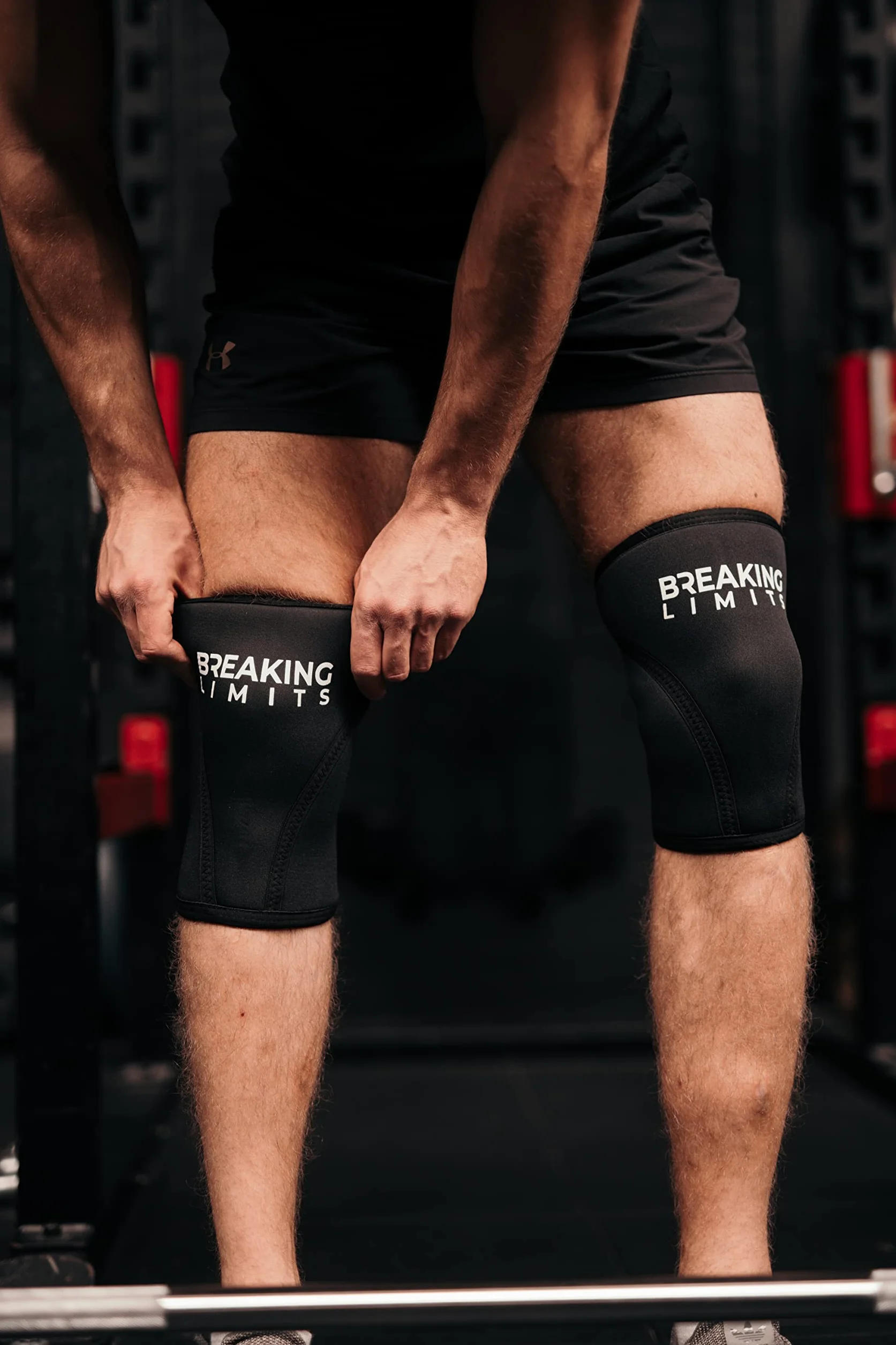 Ginocchiera Powerlifting Neoprene 7 mm M - Ginocchiere Palestra a Compressione per Allenamento Pesi Crossfit Squat