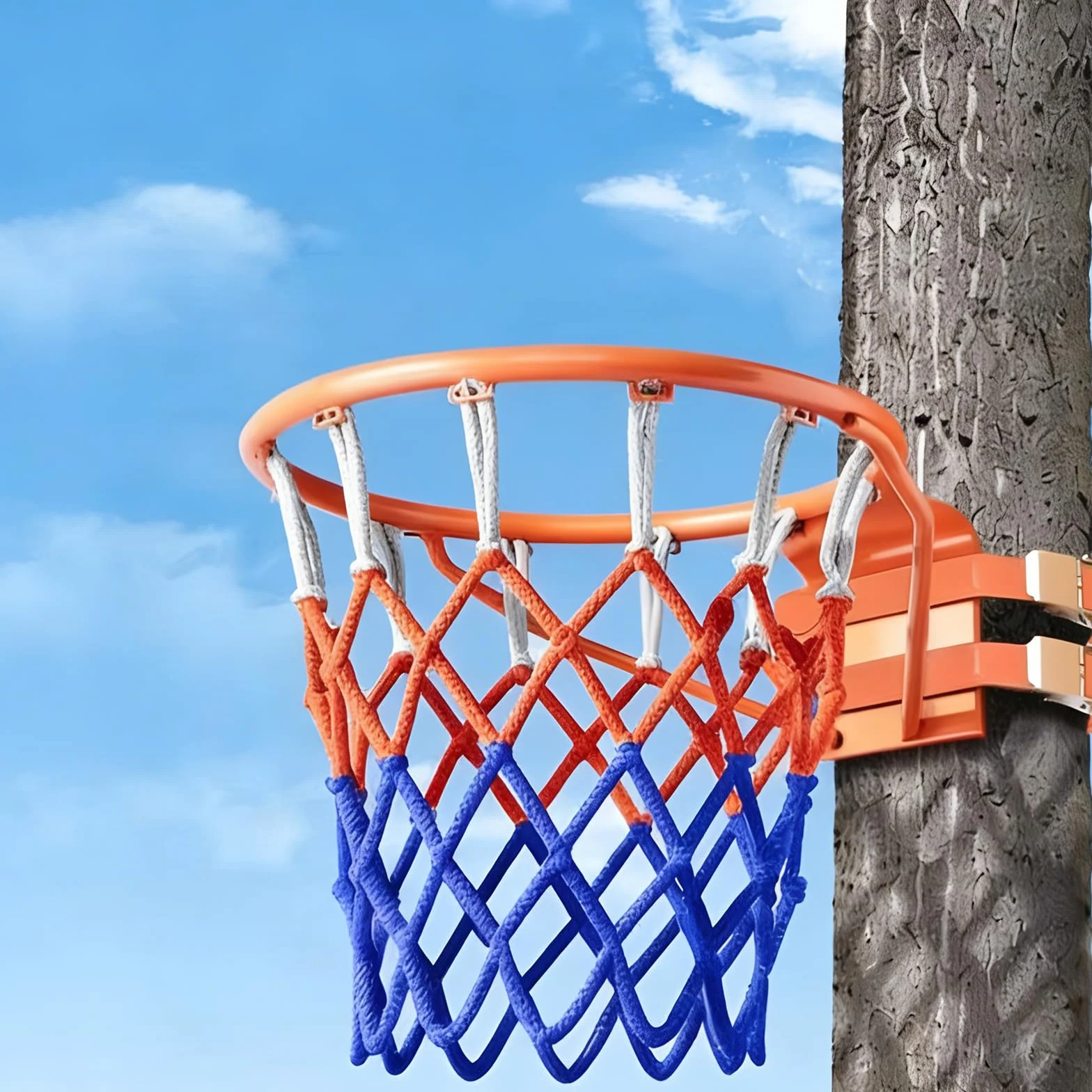 Canestro da Basket da Muro Regolamentare con Rete in Nylon per Esterno