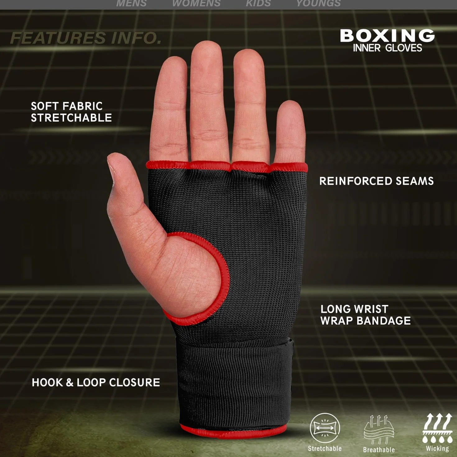 Farabi Sports Sottoguanti Boxe Adulti Fasce Boxe Allenamento MMA Muay Thai