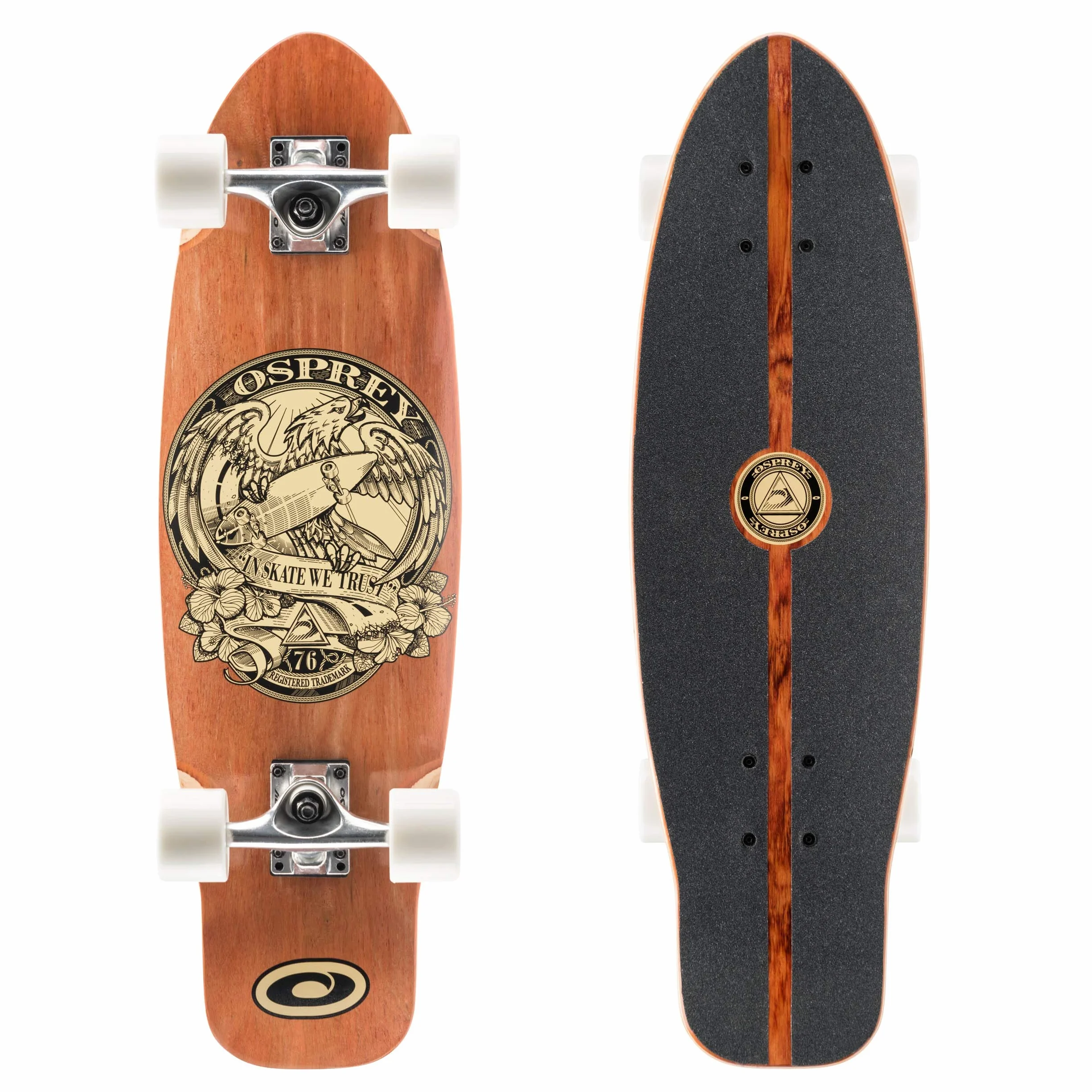 Osprey Unisex Singolo kicktail Complete Skateboard Cruiser