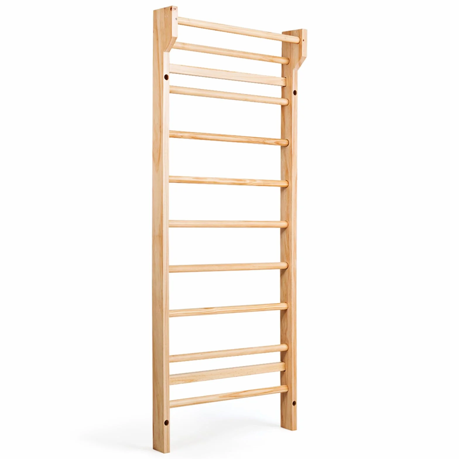 COSTWAY Spalliera Svedese Adulti Bambini Legno 10 Gradini Carico Massimo 100 kg 195x80x14 cm