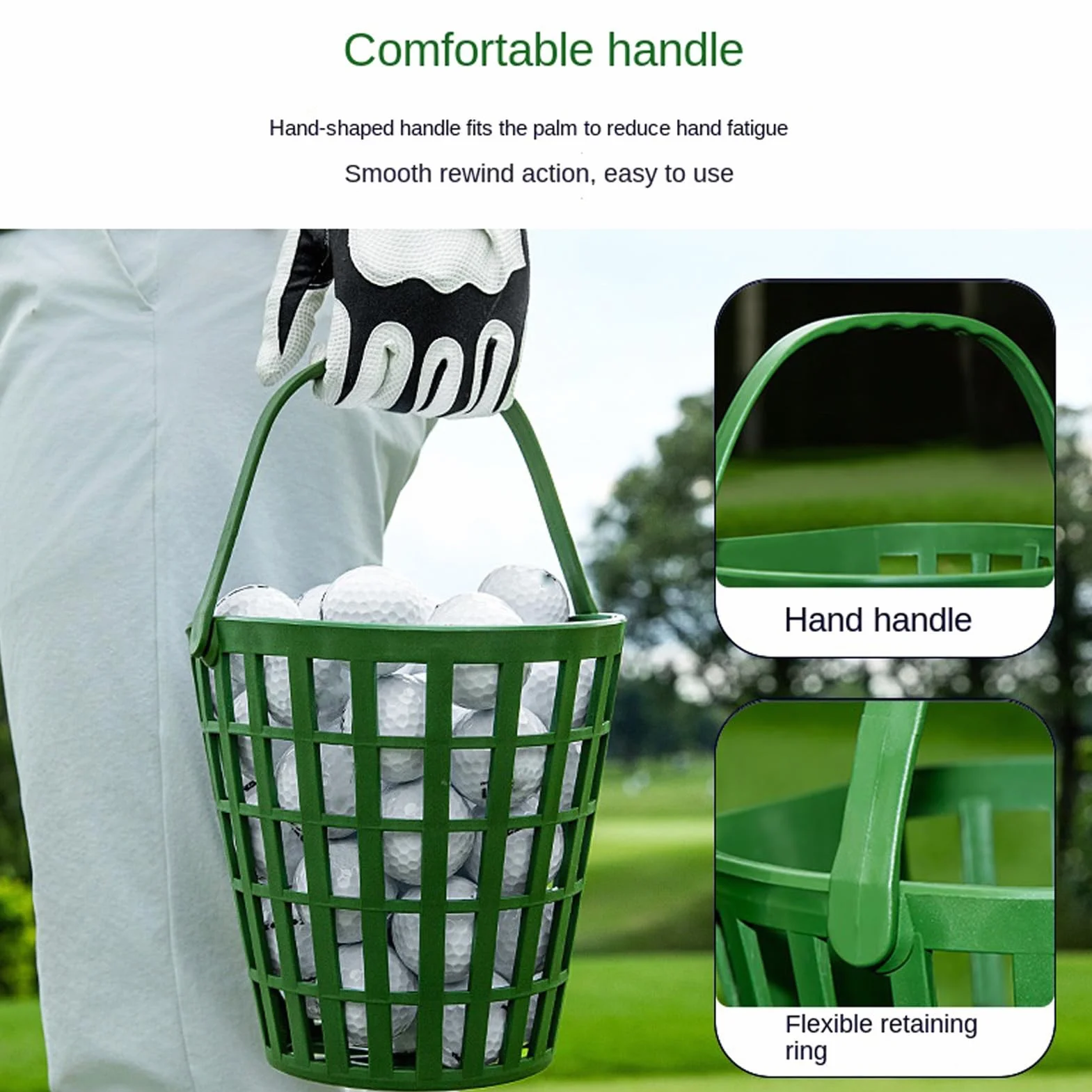 Cestino per palline da golf 50 palline resistente leggero per club balcone ufficio