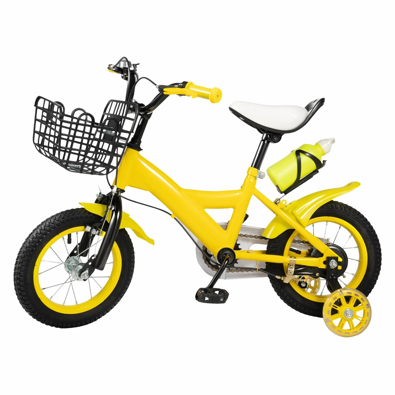 Bicicletta per bambini 12 pollici a pedale con ruote di supporto regolabile