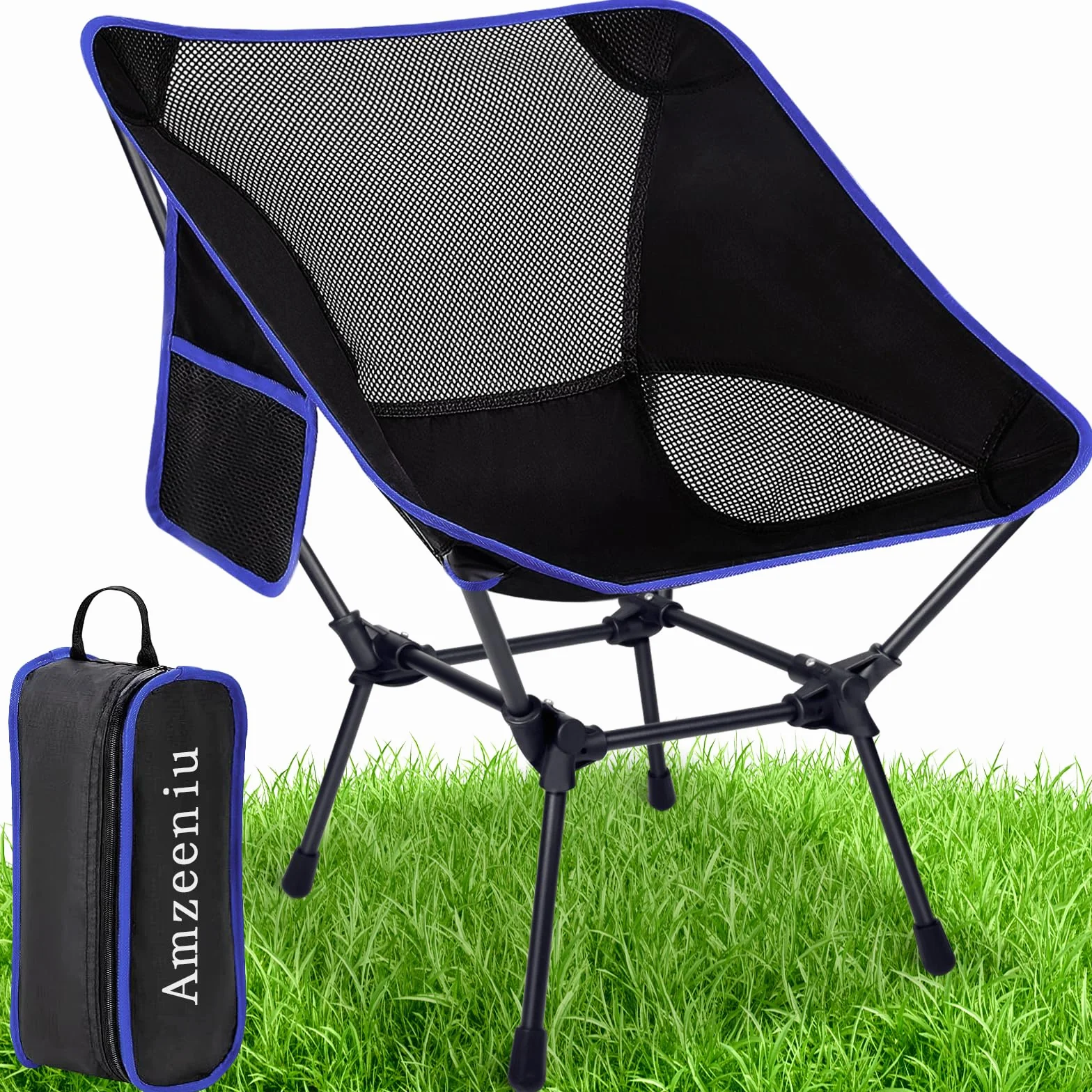 Sedia Campeggio Pieghevole con Borsa da Trasporto Portatile per Picnic Esterni Giardino Spiaggia