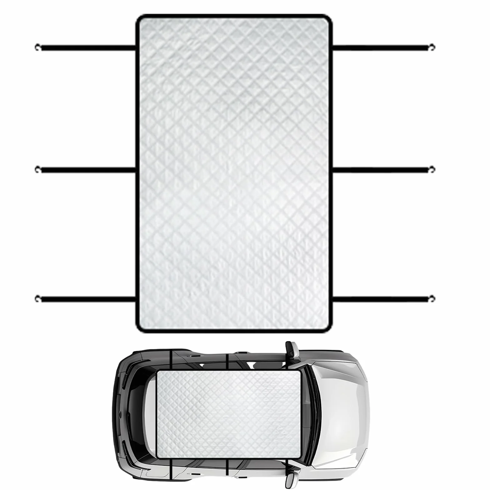 Copertura Per Tetto Apribile - Misura Universale 100x65 Cm, Scudo Termico Per Veicoli, Paralume Per Finestrino Automobilistico | Tettoia Portatile Resistente Ai Raggi UV Con Attacco Elastico Pr