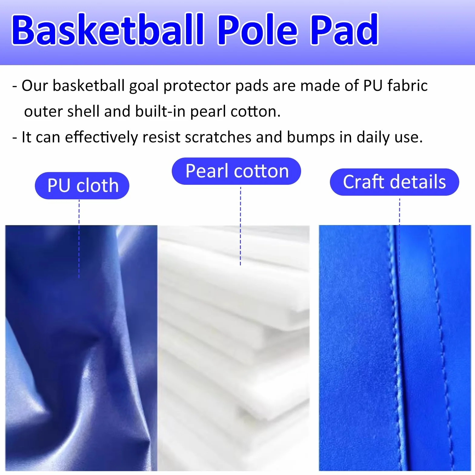 Cuscino Per Palo Di Basket Imbottiture per Pali 11-22 cm, Protezioni Resistenti alle Intemperie, Blu, Dia 220mm