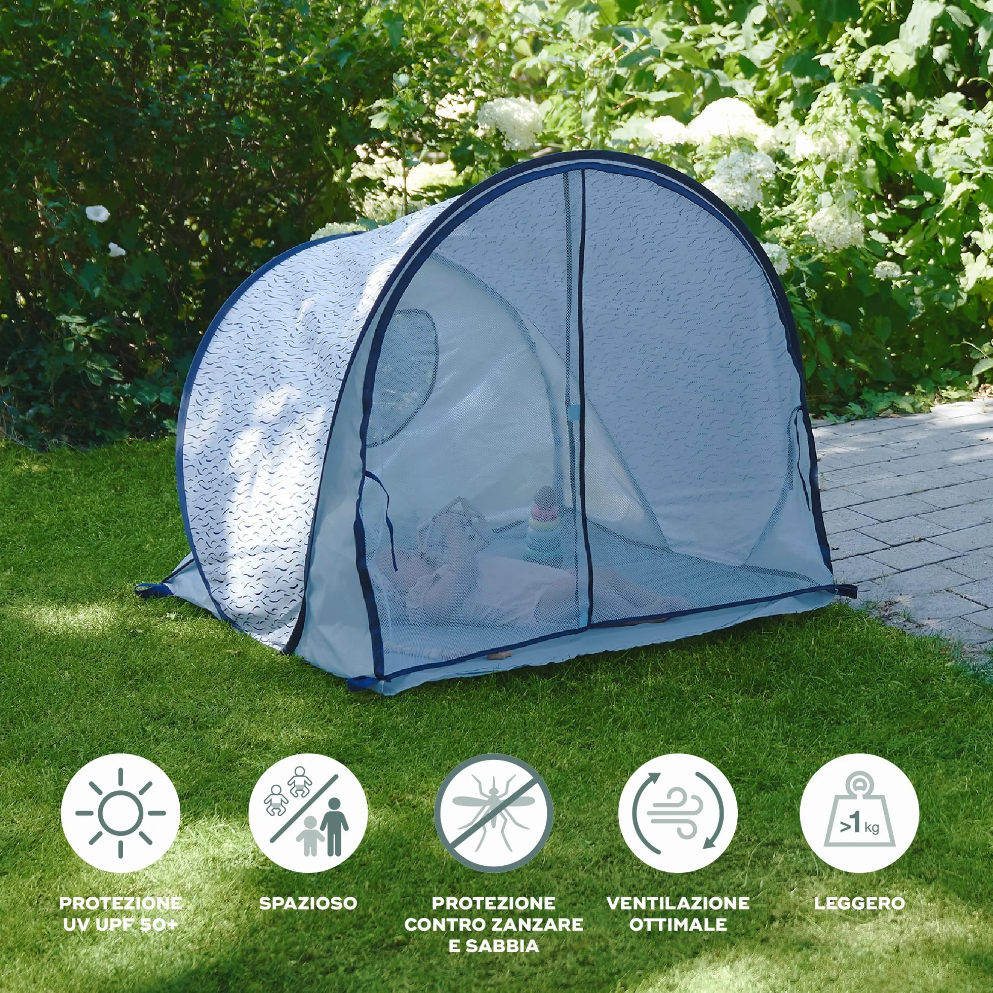 Babymoov Tenda anti-UV elevata protezione 50+ Blue Waves