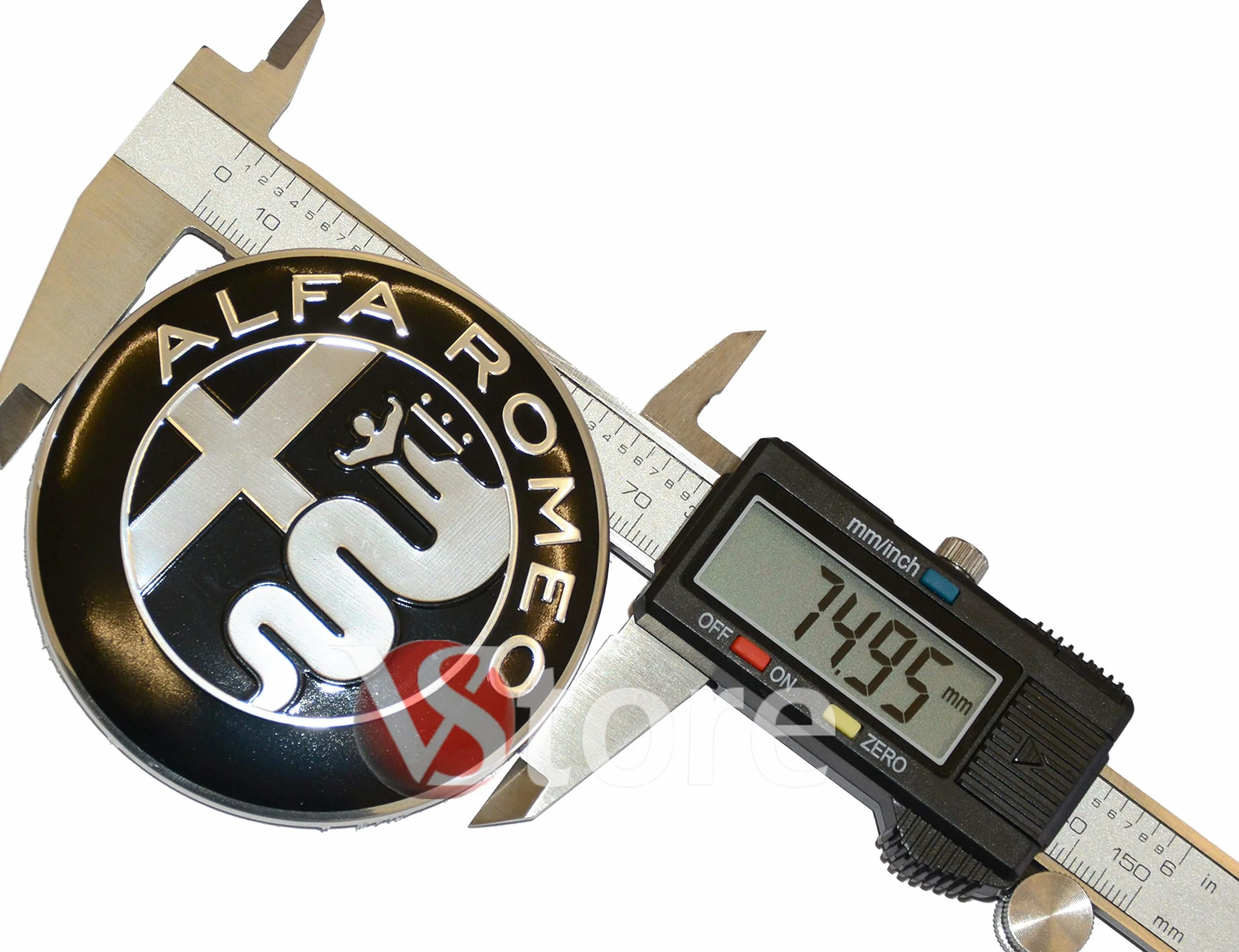Alfa Romeo Logo 74mm Cofano Anteriore Posteriore Emblema Specchio 147 156 159 Brera Mito METALLO