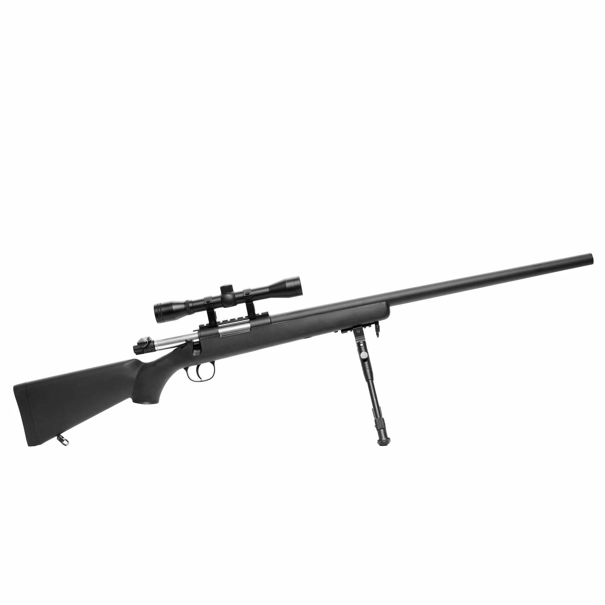 Fucile Sniper Softair M52 Bolt Action a Molla 0,9 Joule con Ottica Regolabile, Bipiede Metallico, 1000 Pallini 6mm