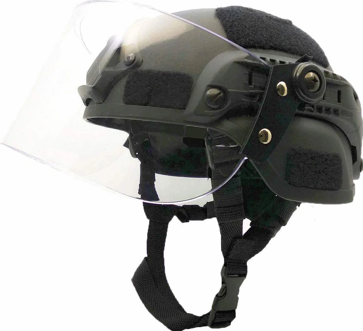 Casco Protettivo Tattico Airsoft Mich 2000 Action Version con Staffa NVG e Maschera Visiera Antivandalo