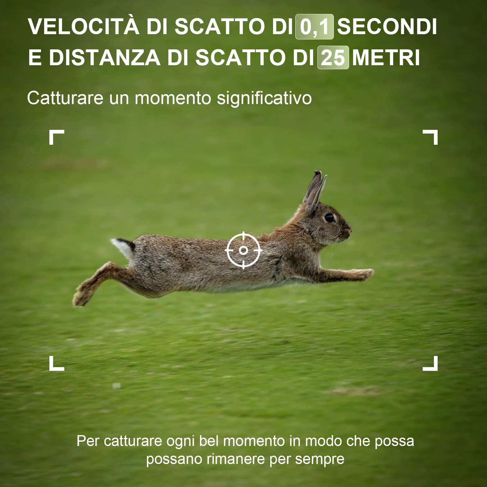 Fototrappola WiFi 4K 60MP con App, Notturna IR Visione 120 Ultra Grandangolo, Sensore di Movimento, 0,2s, 940nm