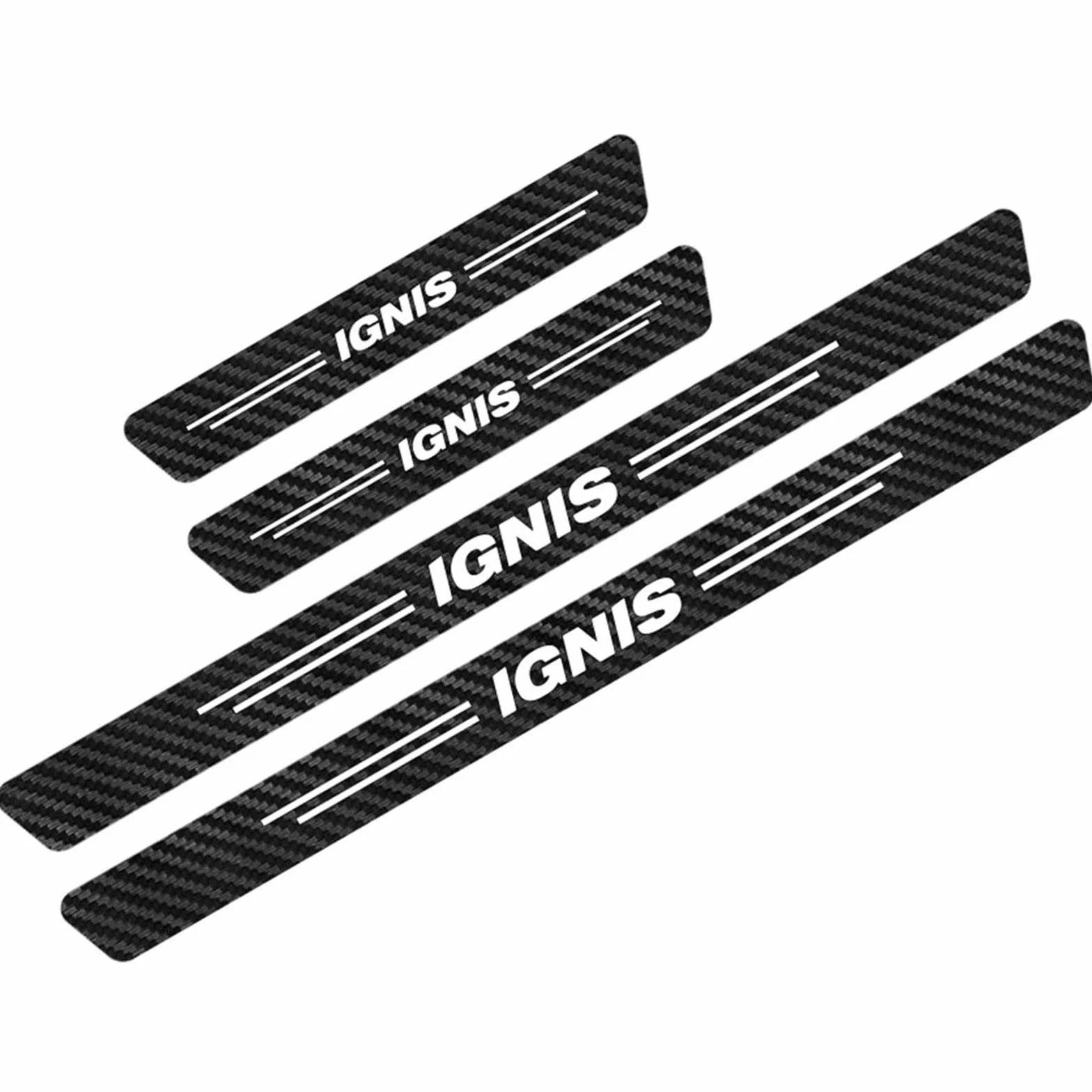 4 Pezzi Battitacco Fibra di Carbonio Auto Door Sticker, per Suz-uki Ignis Piastre di Protezione Della Copertura Adesivi Soglia, Auto Prevenire l'usura Graffi Styling Decorativi Accessori