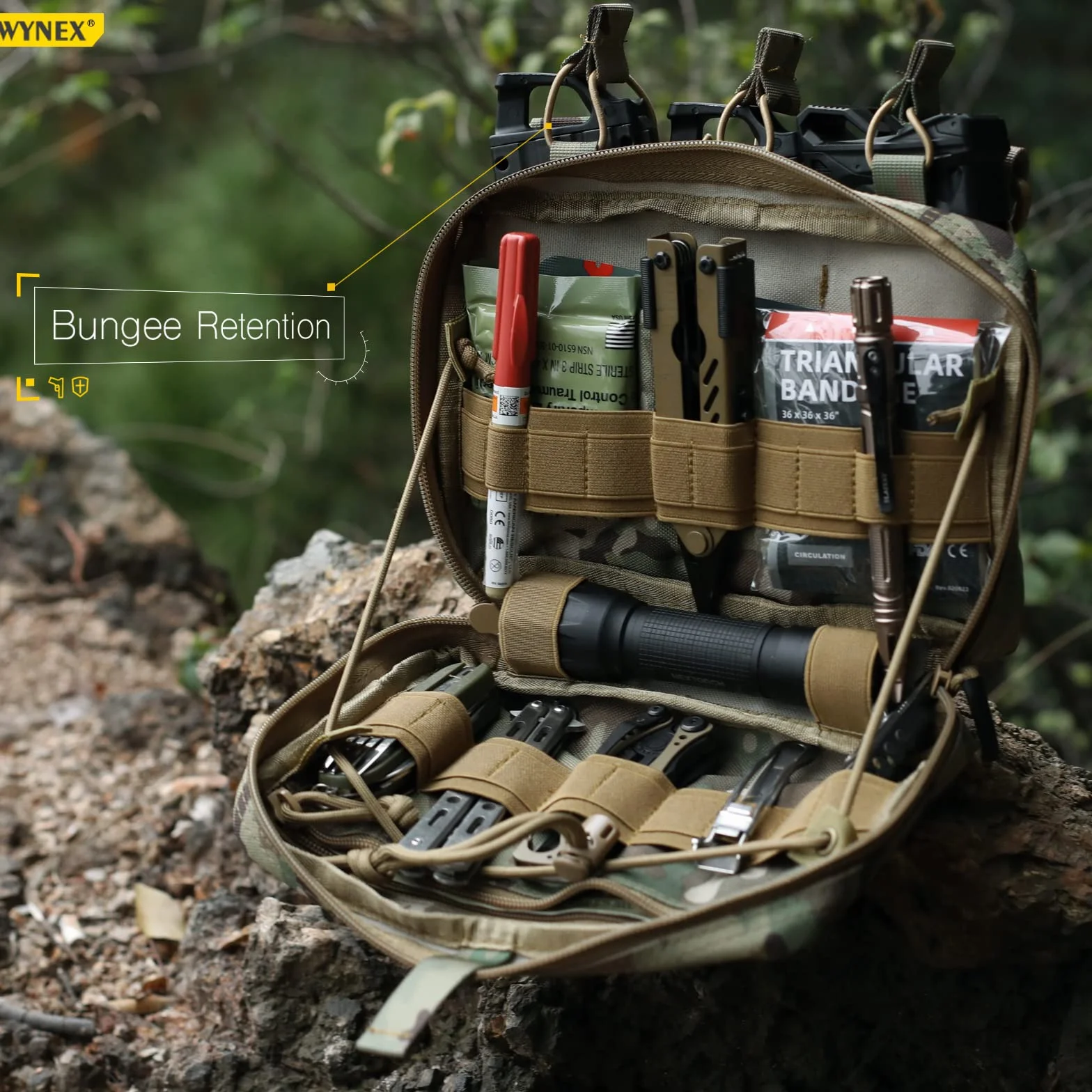 Wynex Custodia Tattica Admin Pouch per Porta Caricatori 5.56，Molle Tasca Utility Militare Borsello Tattico Tasche Tattiche softair per HK416 M4 M16