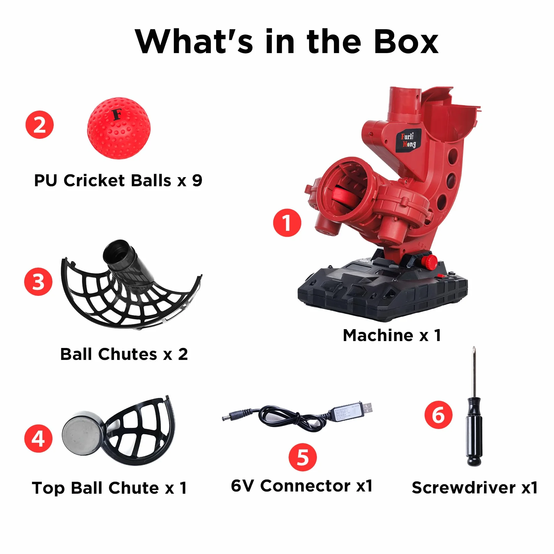 Furlihong 388CBH Macchina 2 in 1 per Cricket e Baseball per Principianti – Lanciatrice Leggera e Portatile con 3 modalità di Lancio, Funziona con Power Bank o Batteria