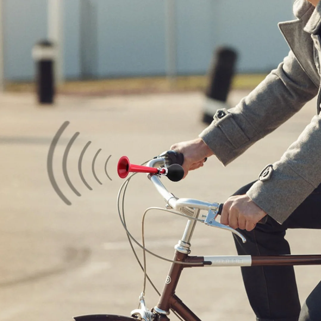 Campanella Bici Trombetta in Metallo Clacson Ad Aria con Morsetto Regolabile 3 Pezzi