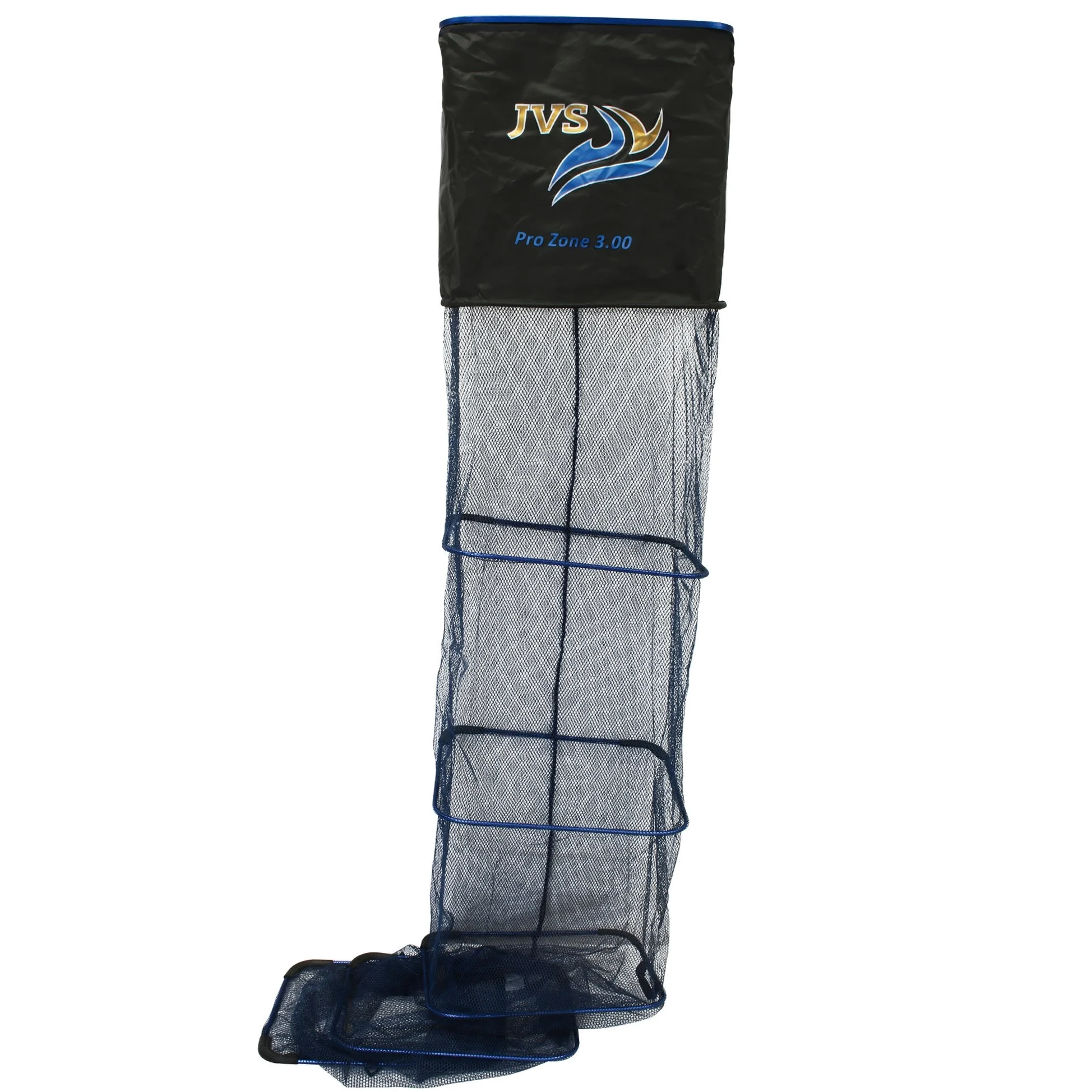 JVS Pro-Zone Gummi Keepnet Square - Rete di contenimento per pesci da 3m - Resistente - rispettosa dei pesci e dotata di borsa di contenimento - Perfetta per i pescatori