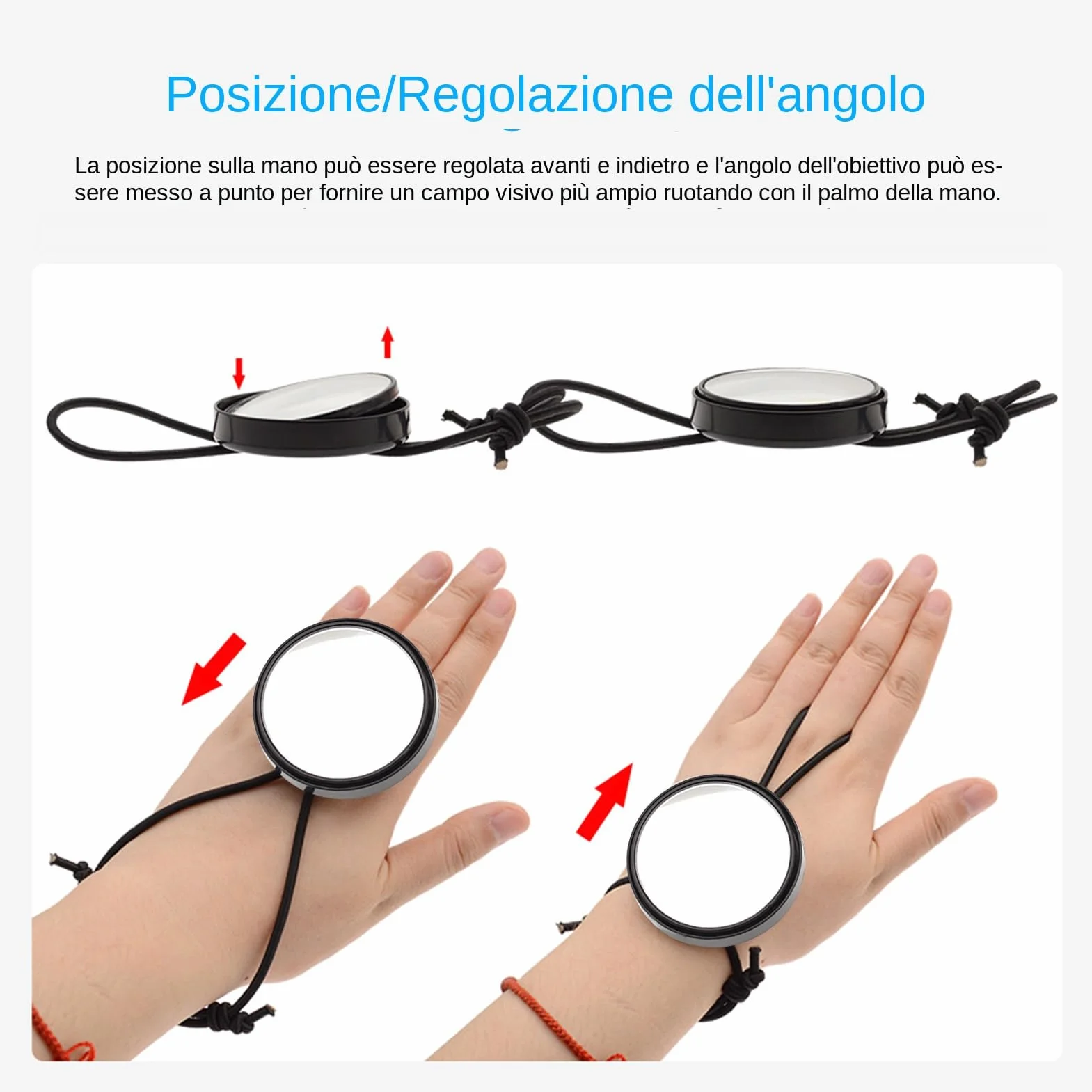 Specchietto Retrovisore Regolabile Subacqueo Rotondo Portatile per Immersioni Deriva e Grotte