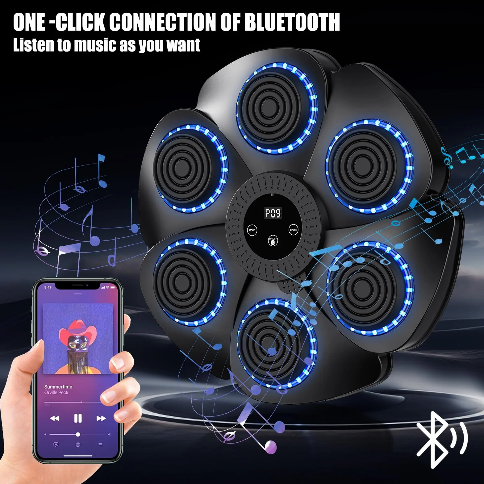 2025 9 Velocità Macchina Di Boxe Musica Bluetooth Intelligente, Music Boxing Machine, Boxing Training A Parete per Allenamento, per Bambini Adulti