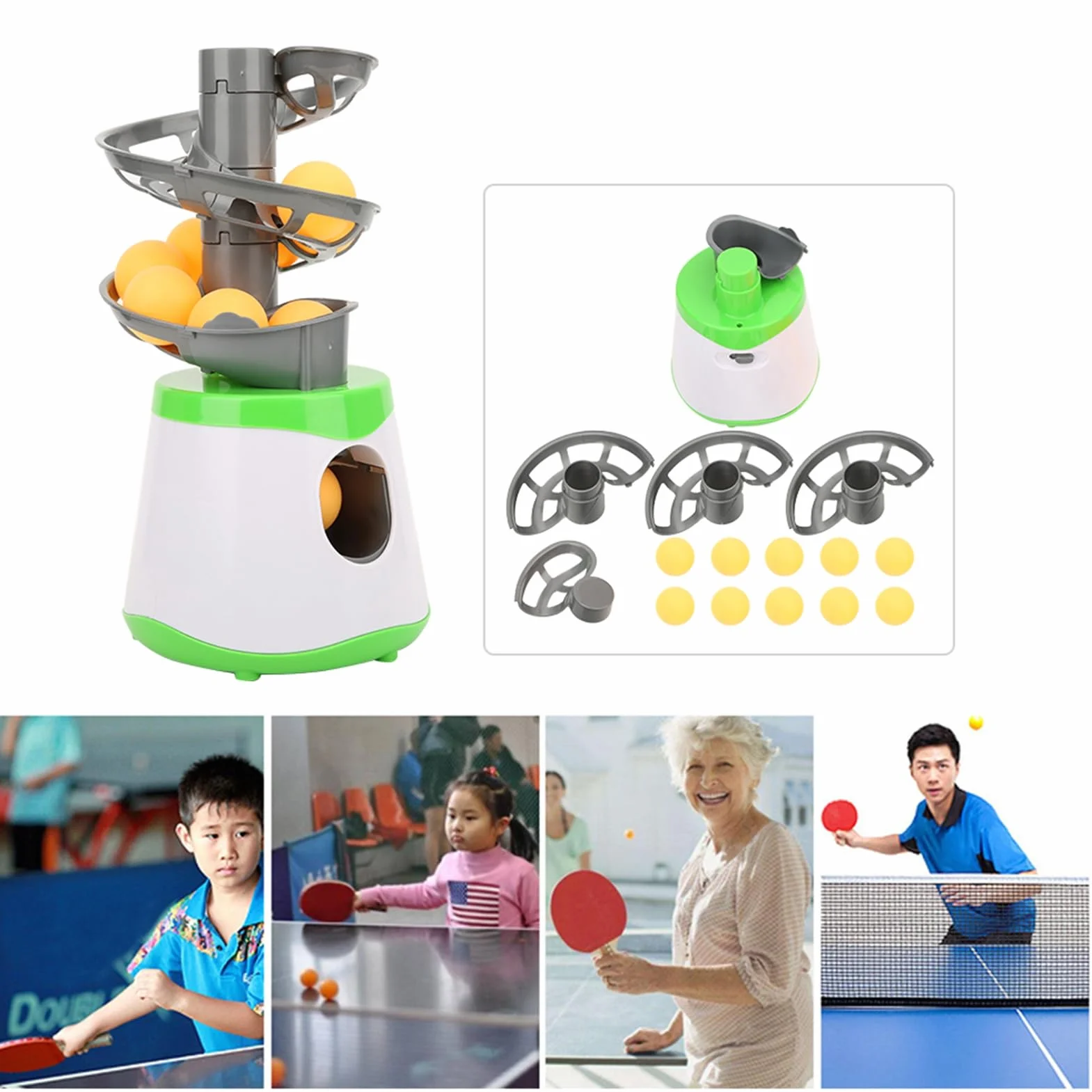 Allenatore portatile ping pong ABS Lanciatore automatico palline Macchina allenamento leggera resistente