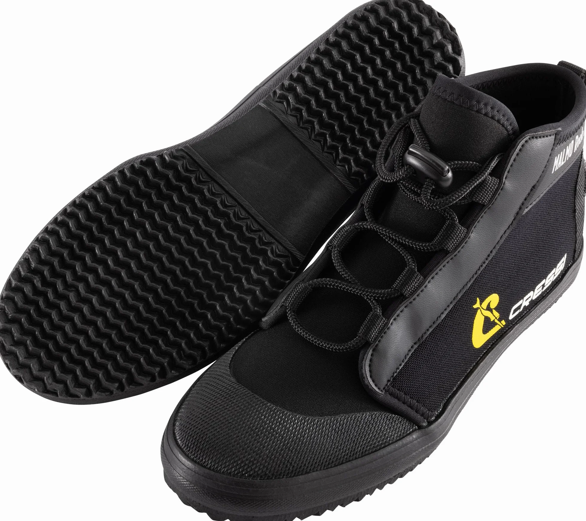 CRESSI Malmo Rock Boots 3mm - Scarponcini Unisex in Neoprene Nero 3mm con Suola Rigida Total Grip Massima Protezione per Immersioni e attività Acquatiche Varie