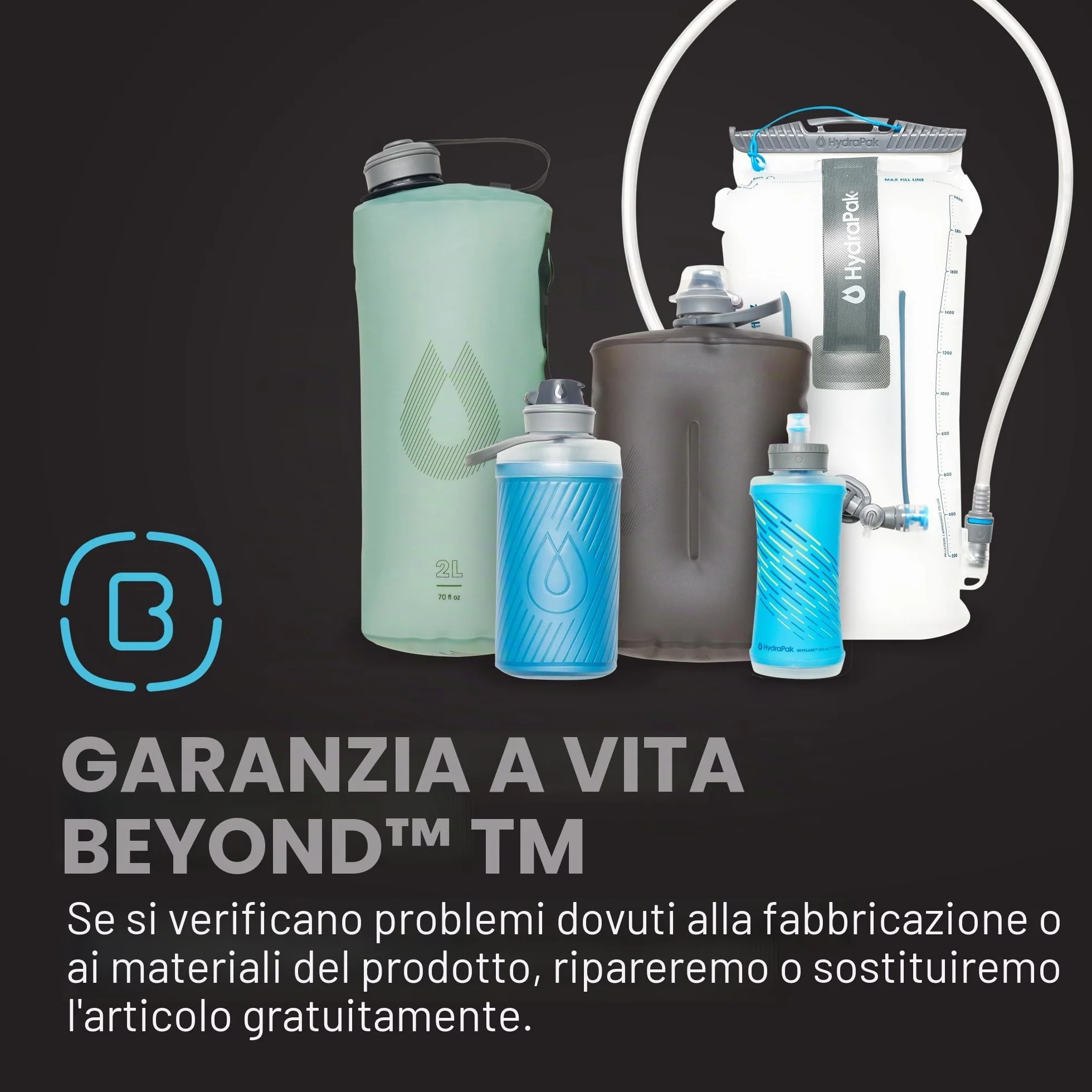 HydraPak Velocity Sacca Idrica 1.5L 2L Profilo Sottile Valvola Morso Autosigillante