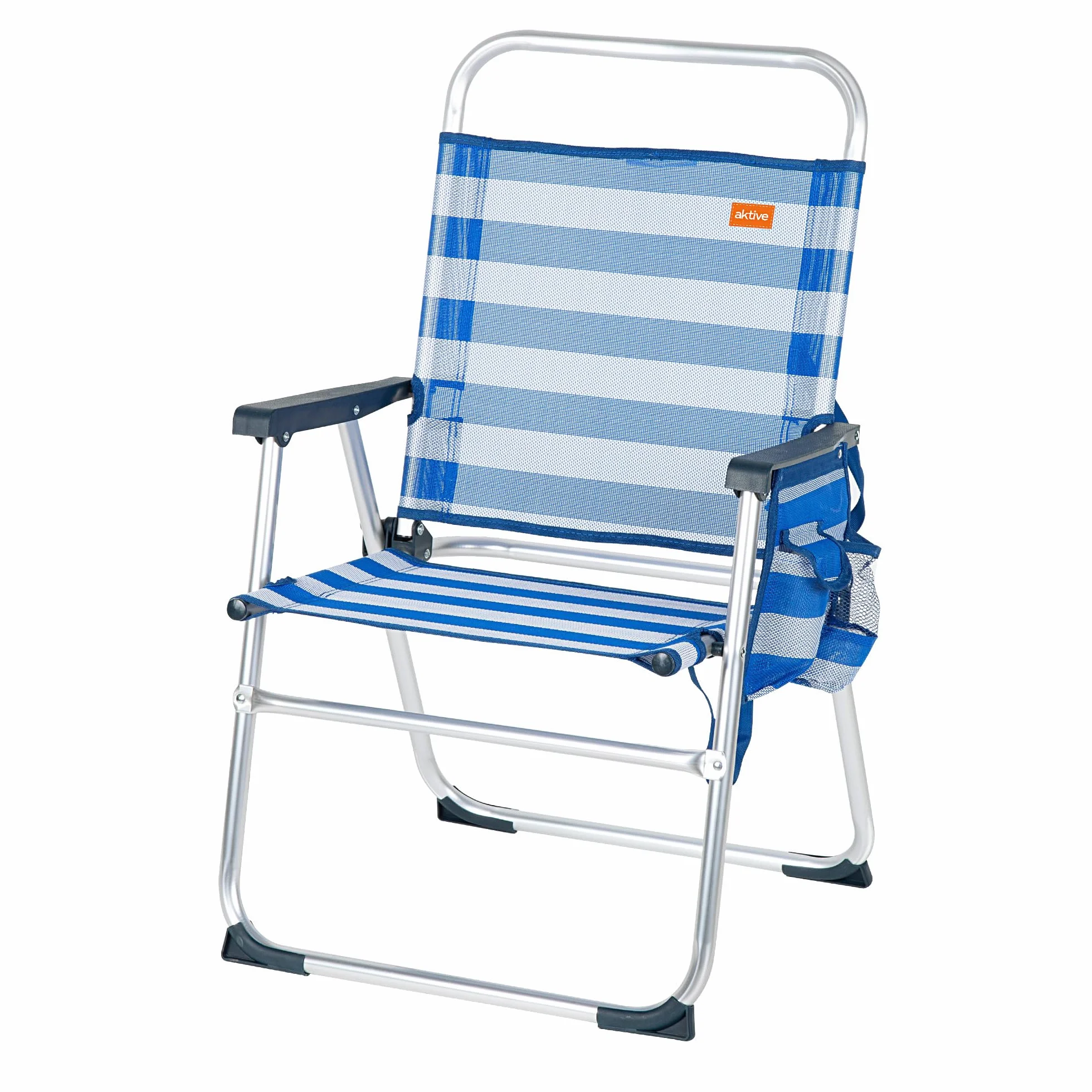 AKTIVE 53952 - Sedia Pieghevole Fissa Alluminio Beach 51x56x90 cm - Blu