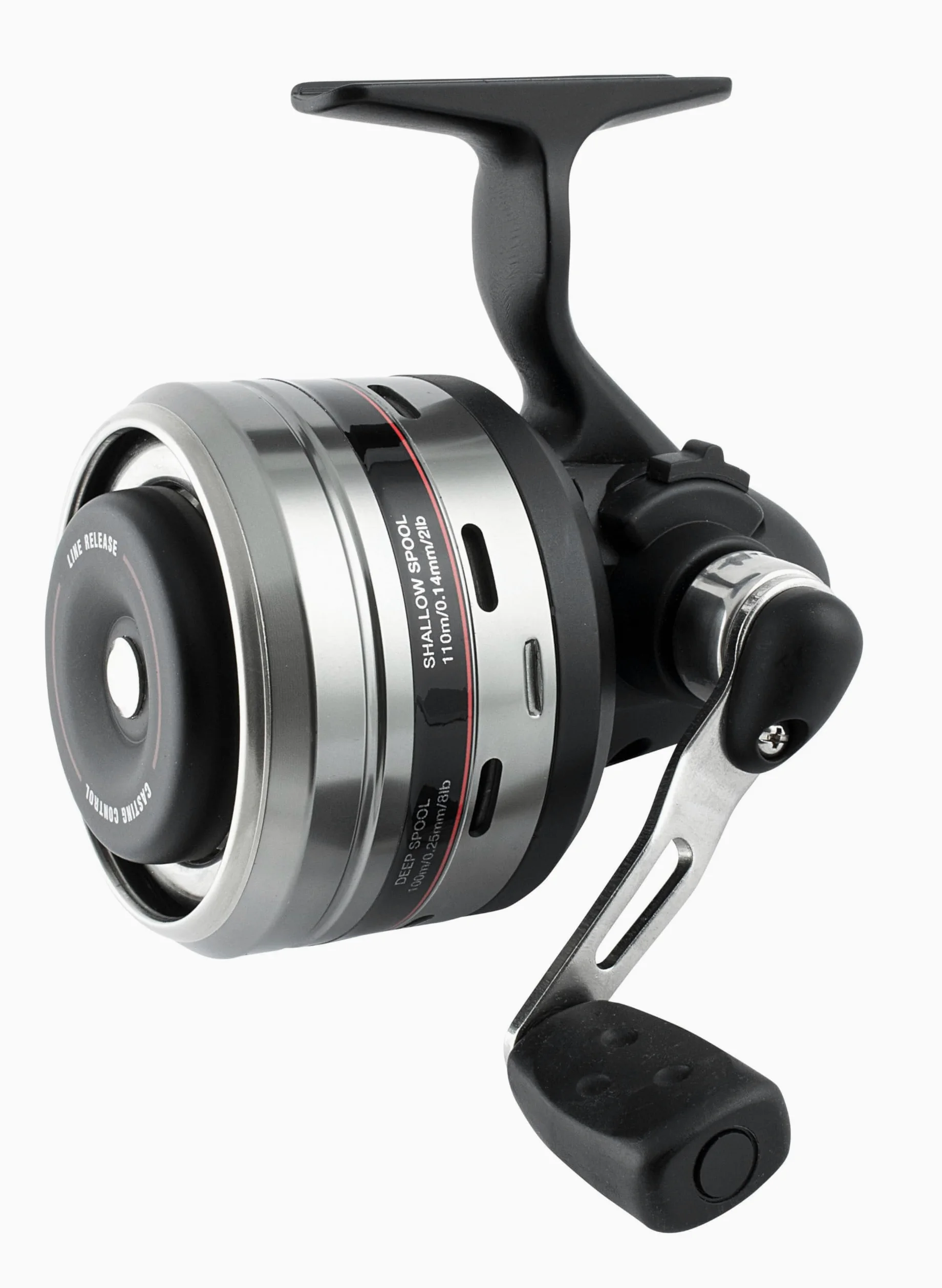 Abu Garcia 507 MKII, mulinello da pesca, mulinelli spincast, pesca allround, unisex, nero/argento, 507 | Mano sinistra/mano destra