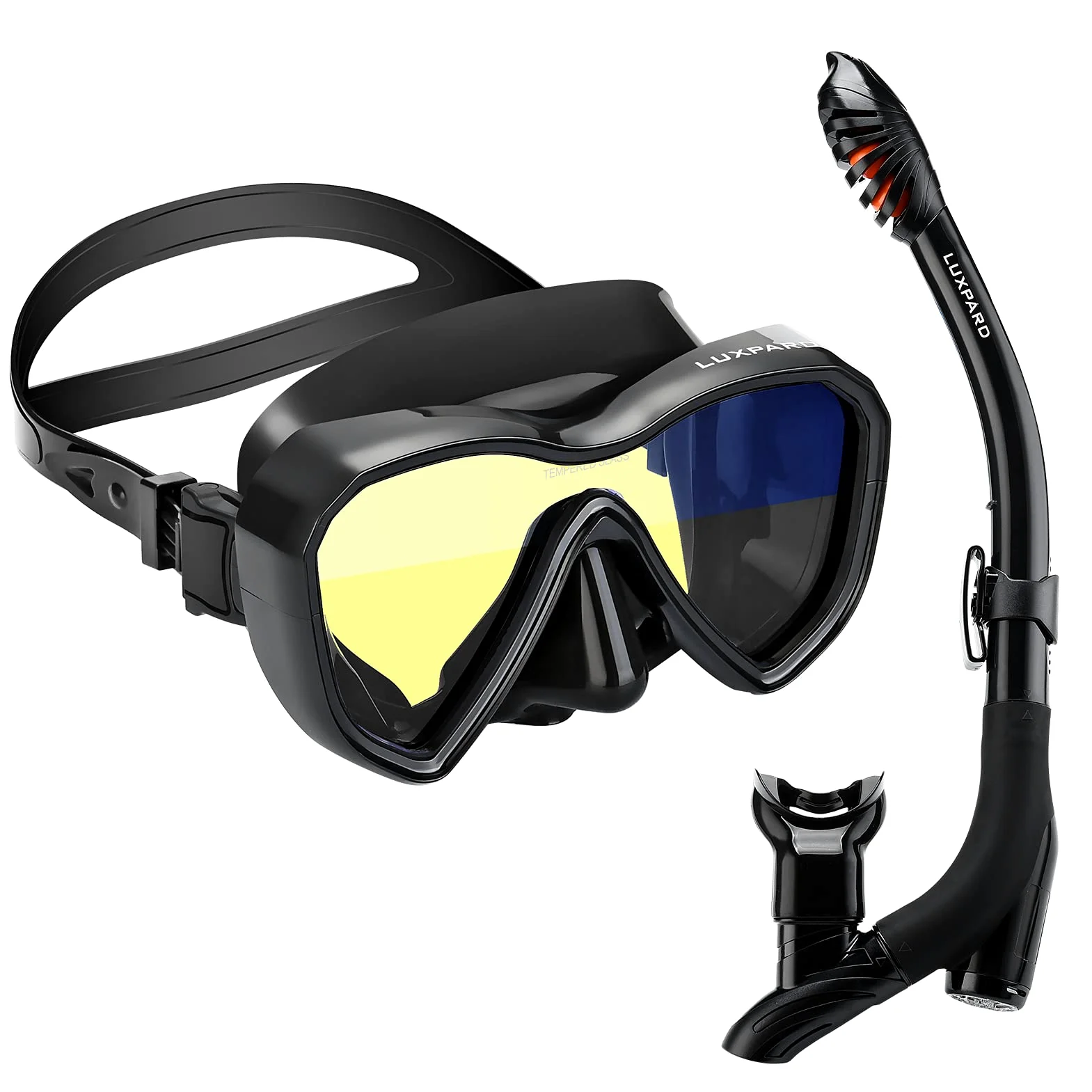 Snorkel Set, Anti-Fog Panoramic View Snorkel Mask and Anti-Leak Dry Snorkel Tube, Snorkeling Gear for Adult and Youth, Snorkel Kit Bag Included
