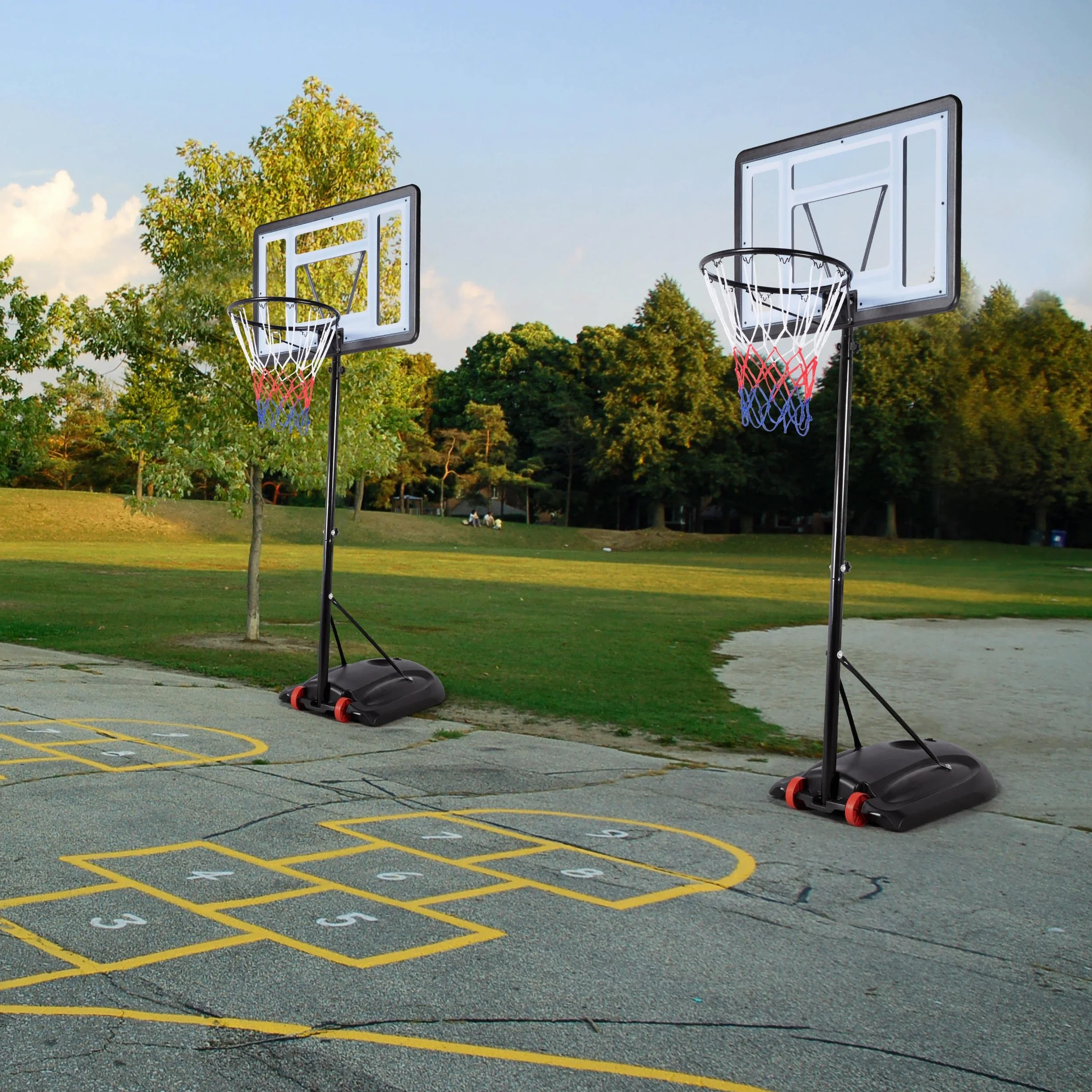 Yaheetech Canestro Basket Altezza Regolabile 219-279 cm Esterno Interno Portatile