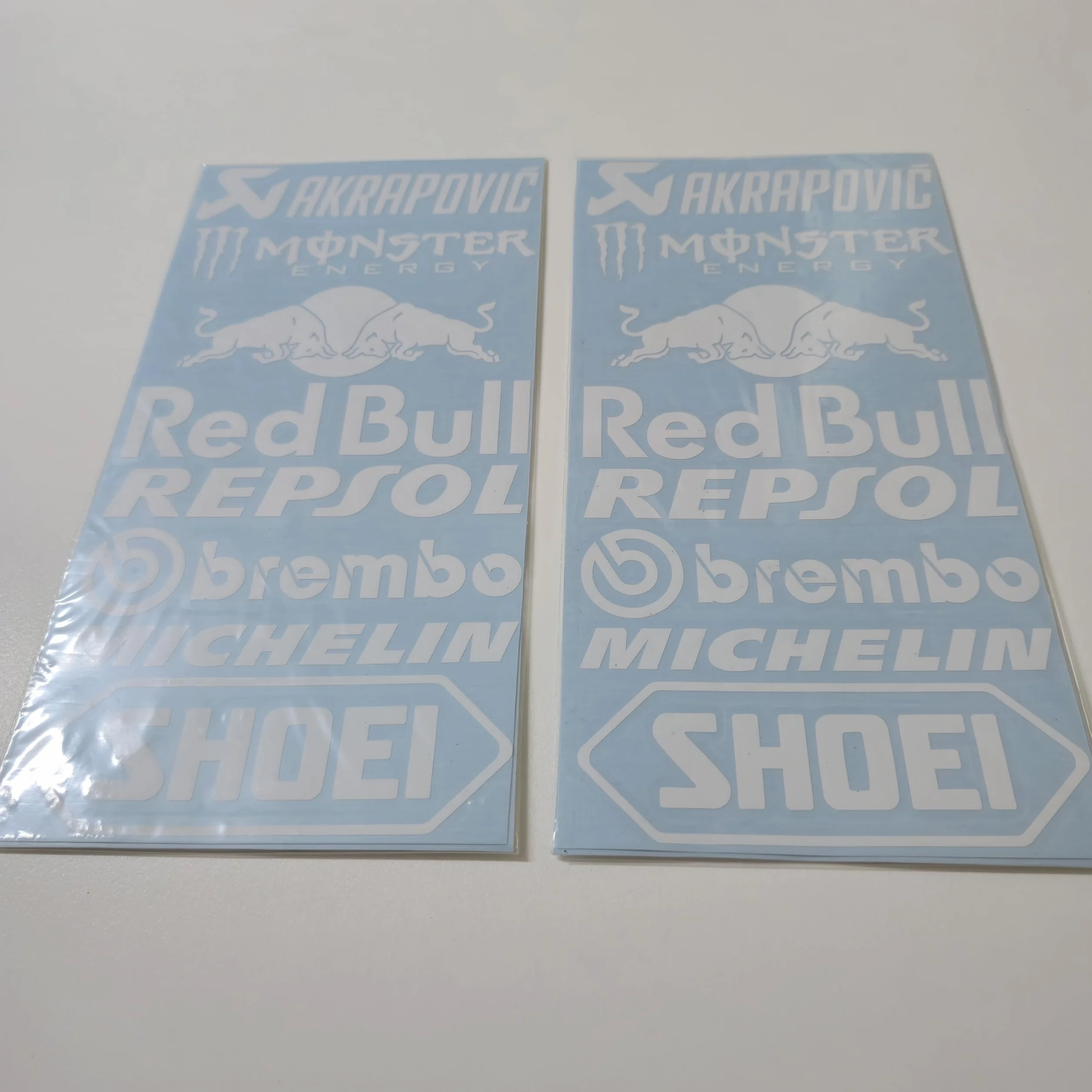 Kit di adesivi sponsor in vinile stile competizione per moto, confezione sponsor da corsa, 14 pezzi (prodotto compatibile) (bianco)