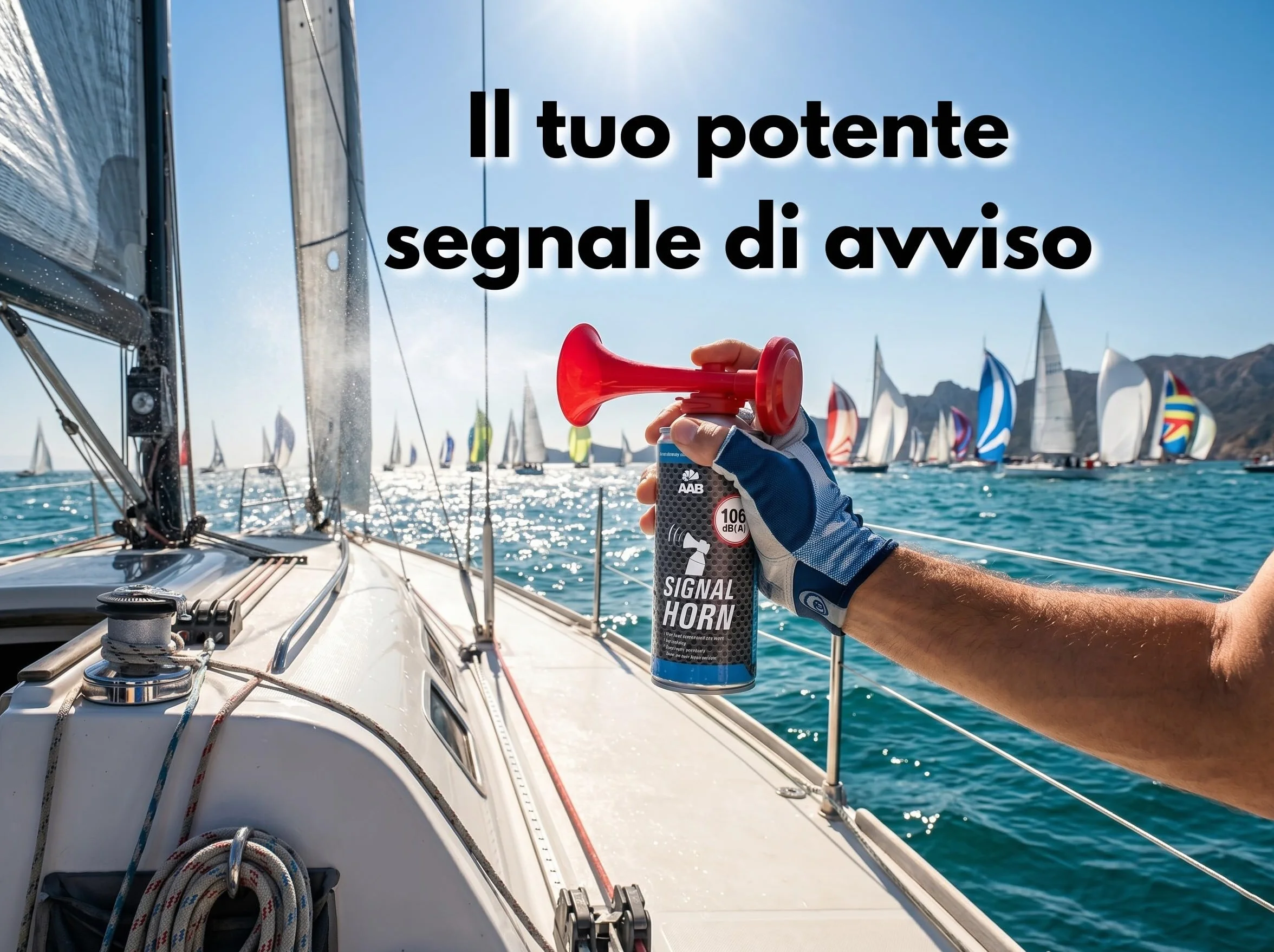 AABCOOLING Tromba di Segnalazione Set di 3 Pezzi - Trombetta da Stadio ad Aria Compressa, Fino a 120 Segnali Brevi, Segnalatore Acustico Molto Rumoroso per Feste