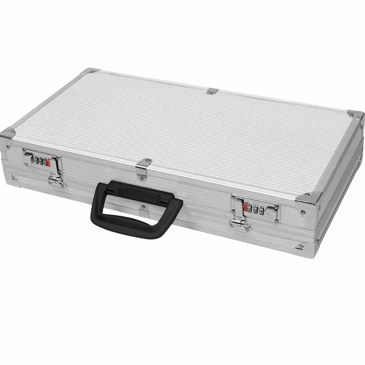 COSTWAY Custodia Dura in Alluminio per Armi, Valigetta per Pistole e Fucili con Serratura, 47 x 25 x 8,3 cm