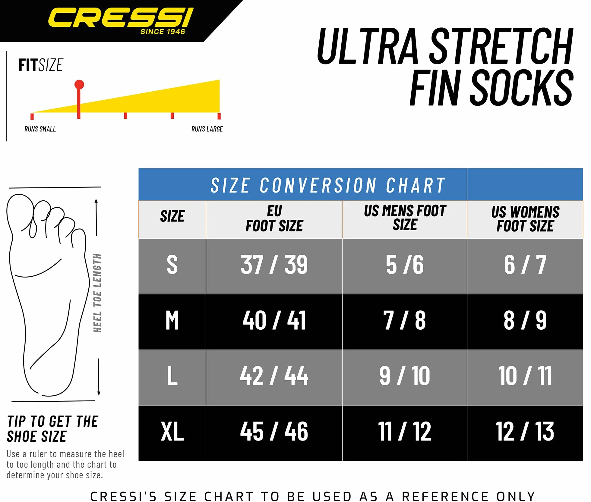 CRESSI Ultra Stretch Socks, Calzari in Neoprene Bifoderato da 1.5mm Unisex Adulto