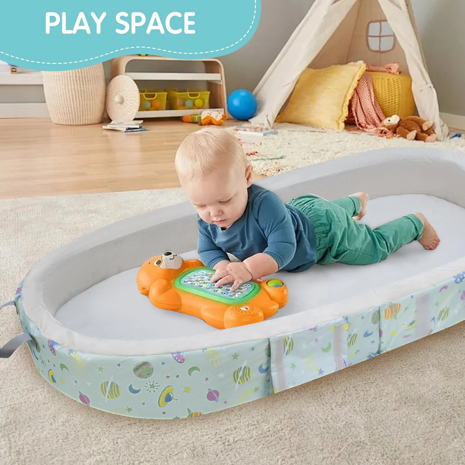 Letto da viaggio portatile e impermeabile per neonati bambini con materasso e lenzuolo lavabile